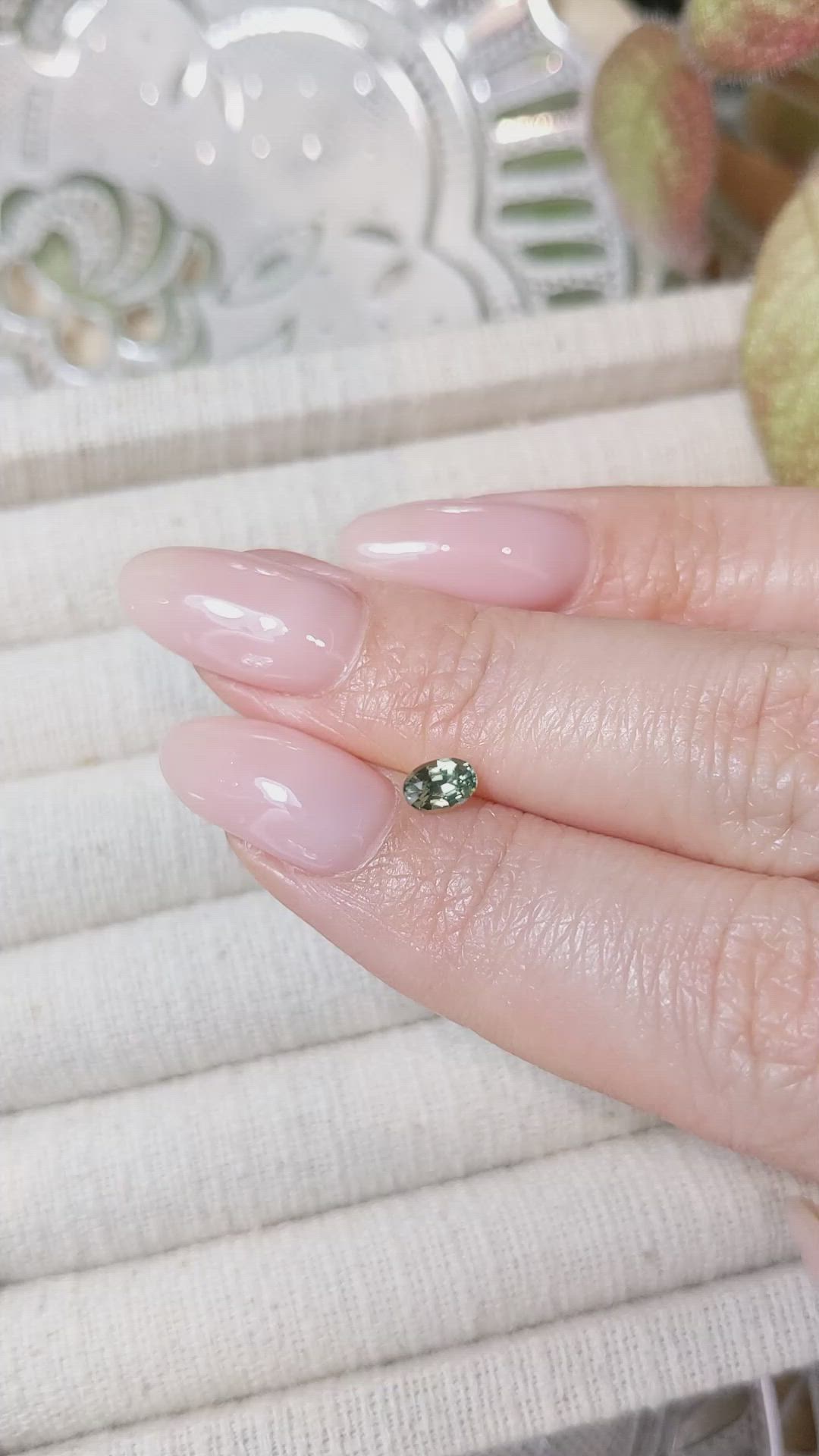 0.43 Ct. Green Sapphire from Madagascar Size Video