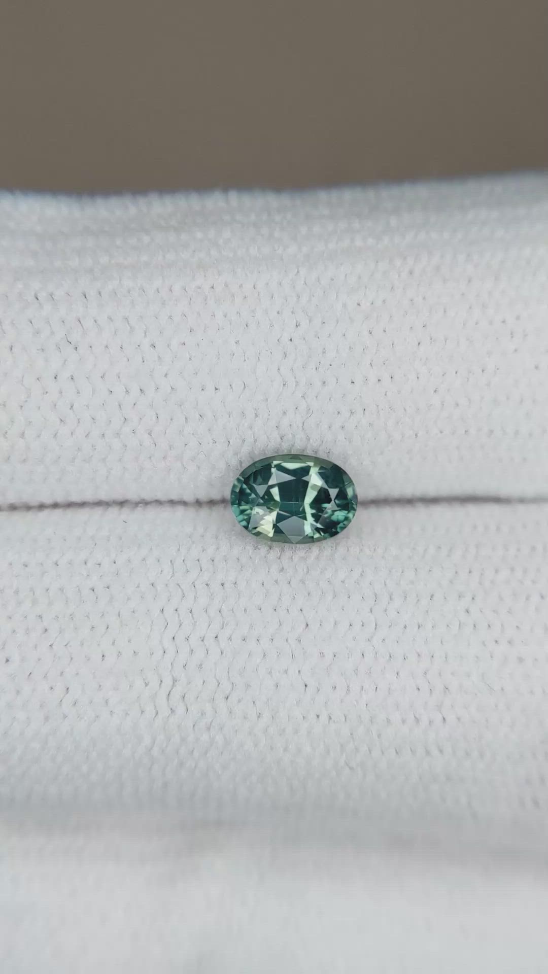 0.62 Ct. Bluish Green Sapphire from Madagascar Size Video