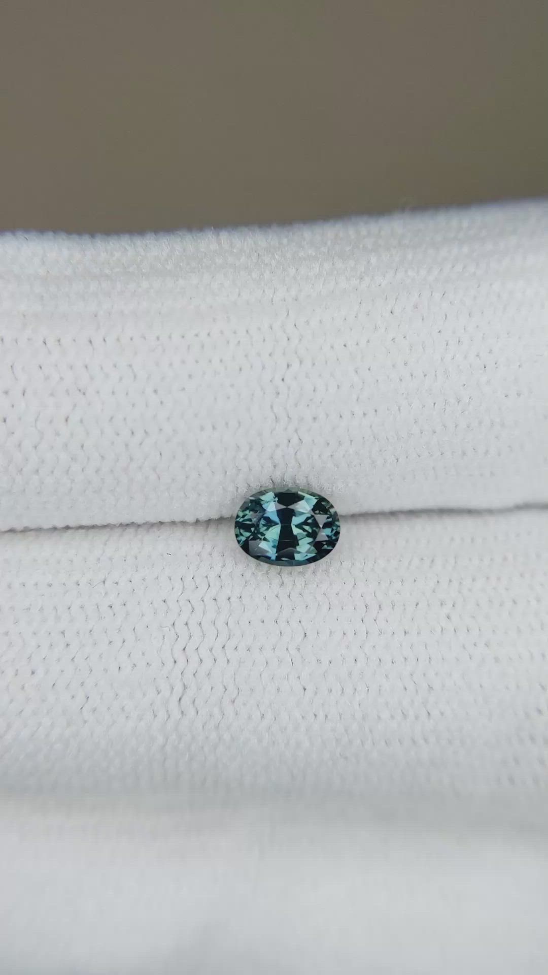 0.53 Ct. Greenish Blue Sapphire from Madagascar Size Video