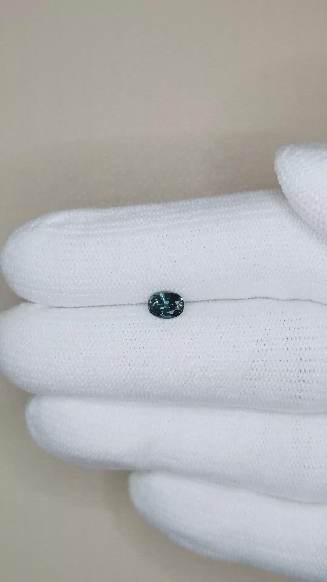 0.53 Ct. Greenish Blue Sapphire from Madagascar Size Video