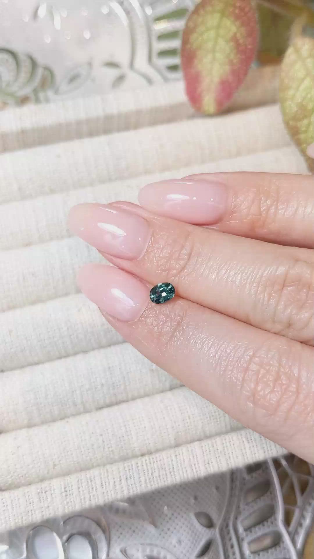 0.53 Ct. Greenish Blue Sapphire from Madagascar Size Video