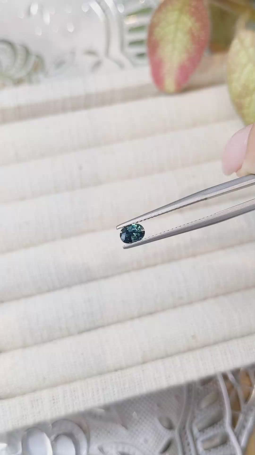 0.53 Ct. Greenish Blue Sapphire from Madagascar Size Video