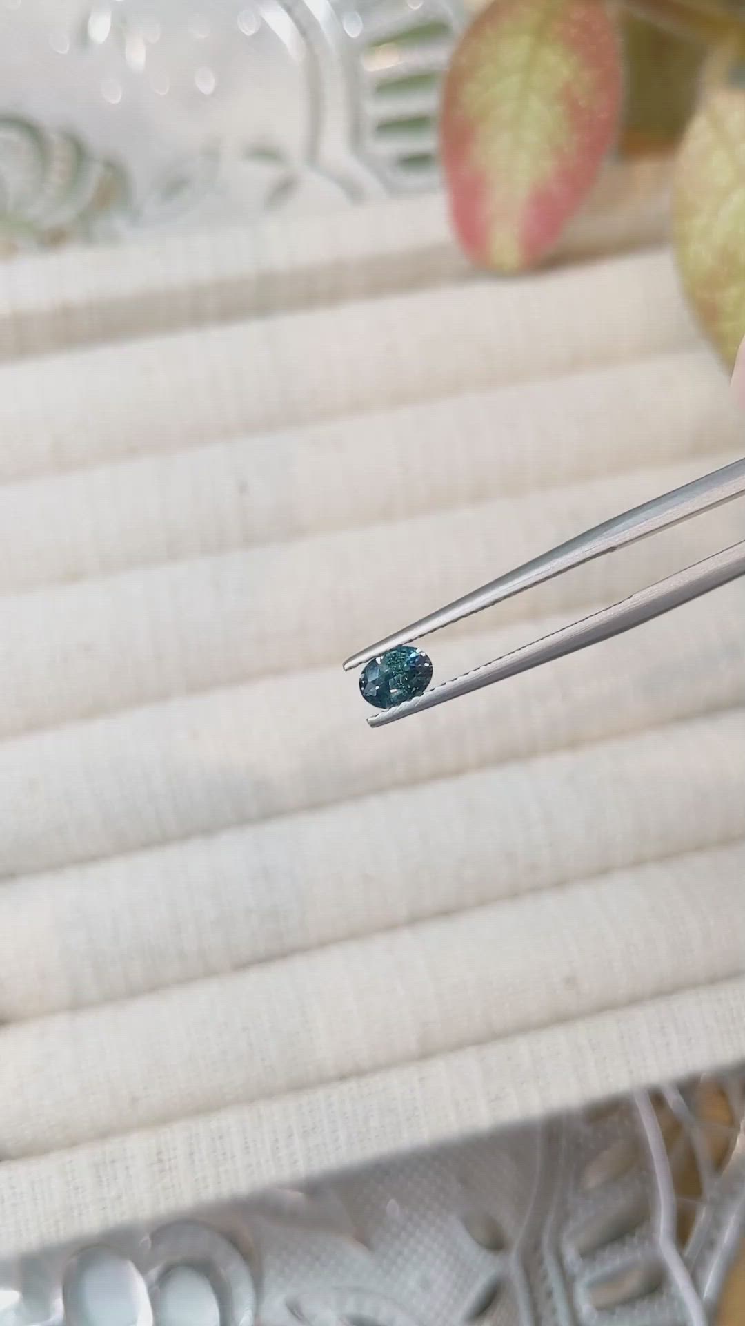 0.52 Ct. Greenish Blue Sapphire from Madagascar Size Video