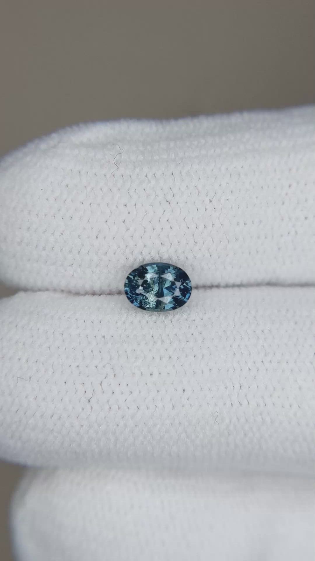 0.52 Ct. Greenish Blue Sapphire from Madagascar Size Video