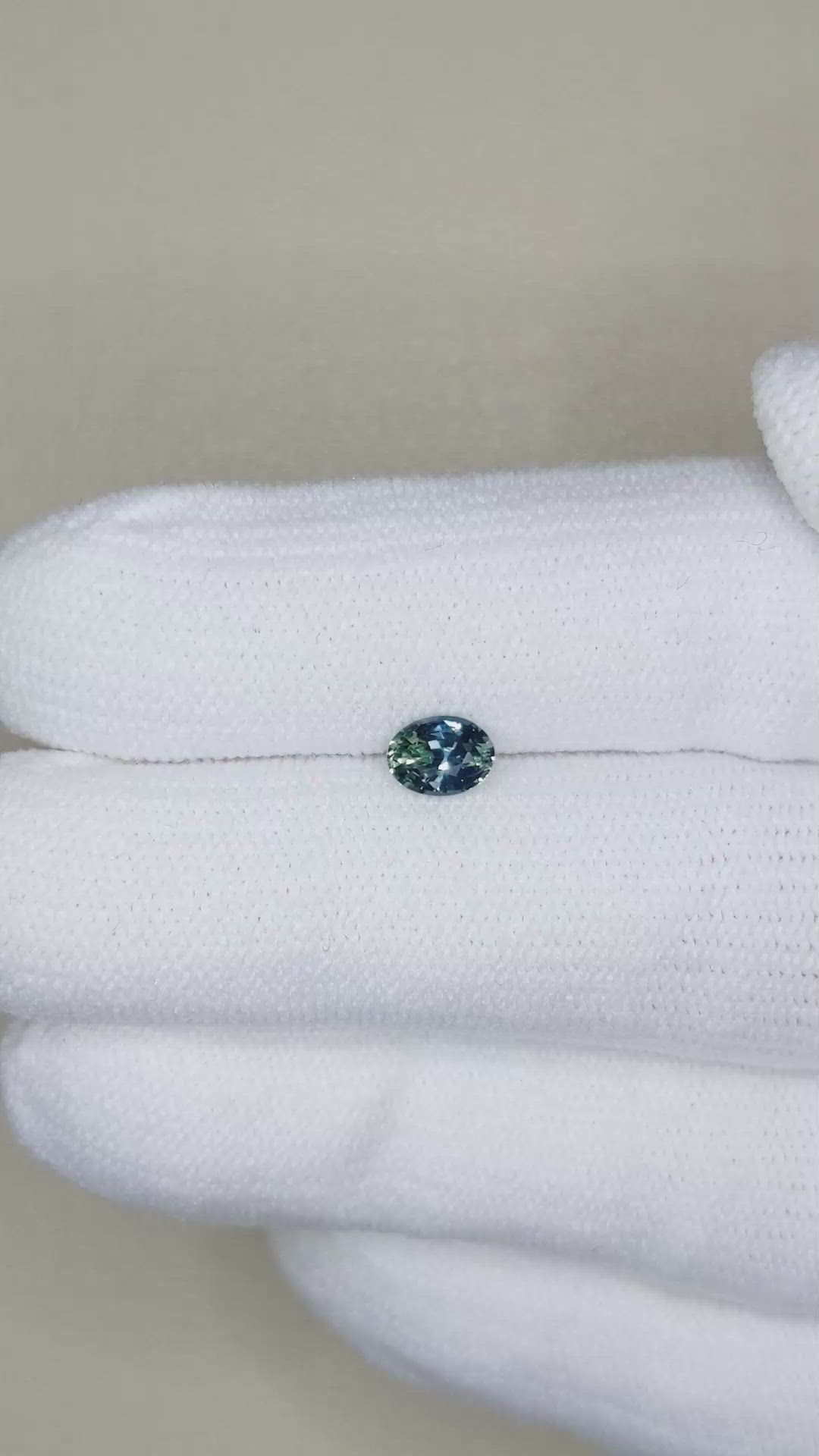 0.56 Ct. Greenish Blue Sapphire from Madagascar Size Video