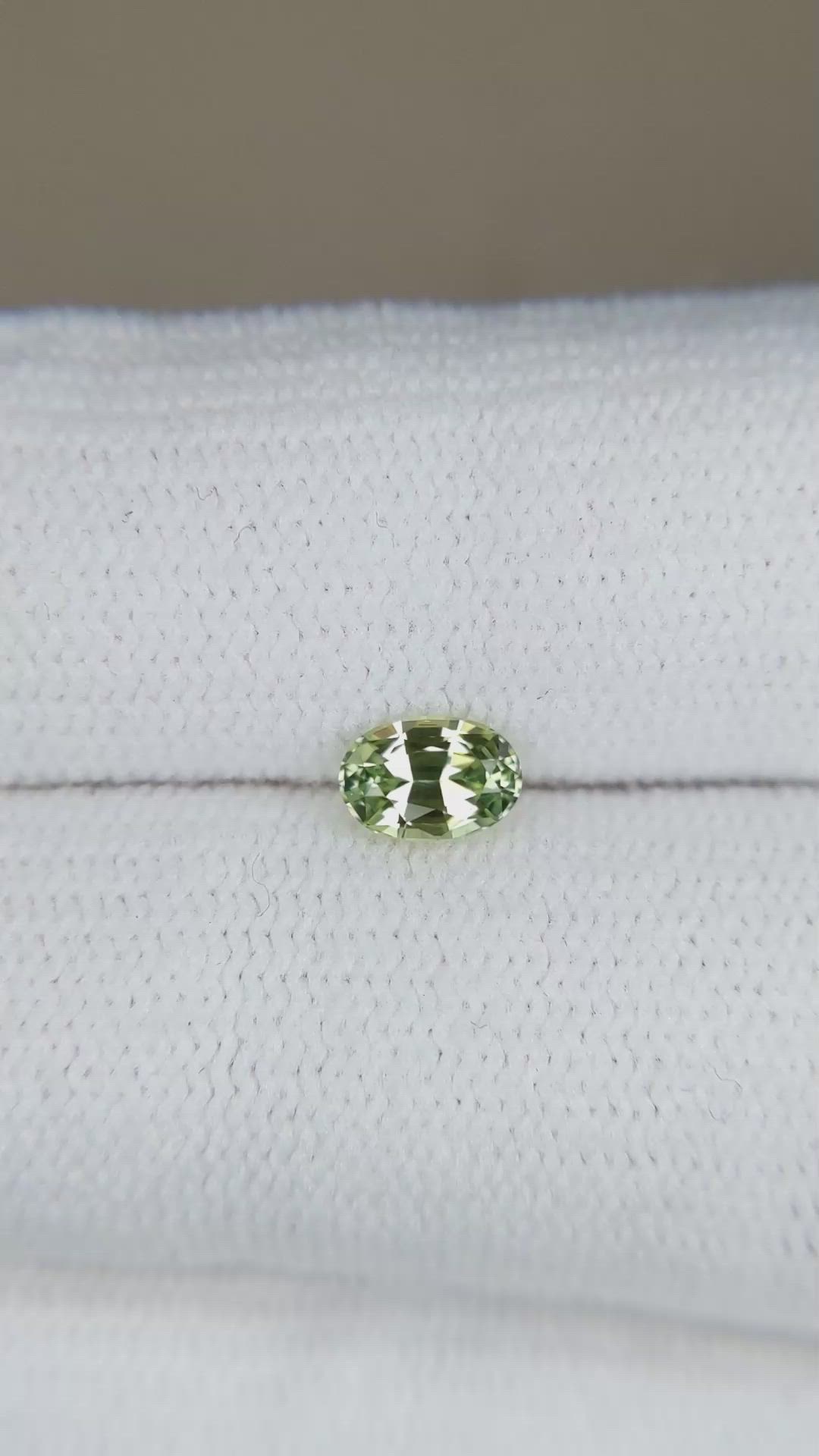 0.47 Ct. Green Sapphire from Madagascar Size Video