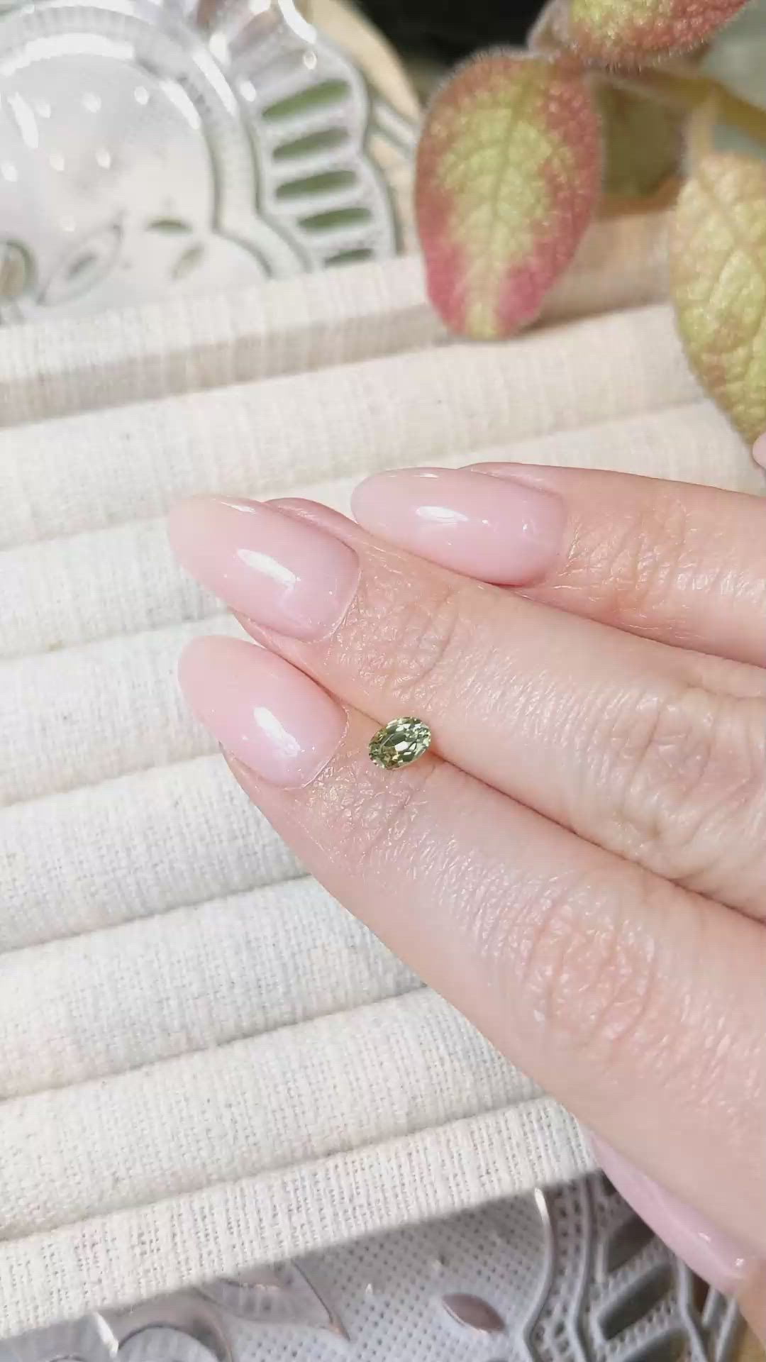 0.47 Ct. Green Sapphire from Madagascar Size Video