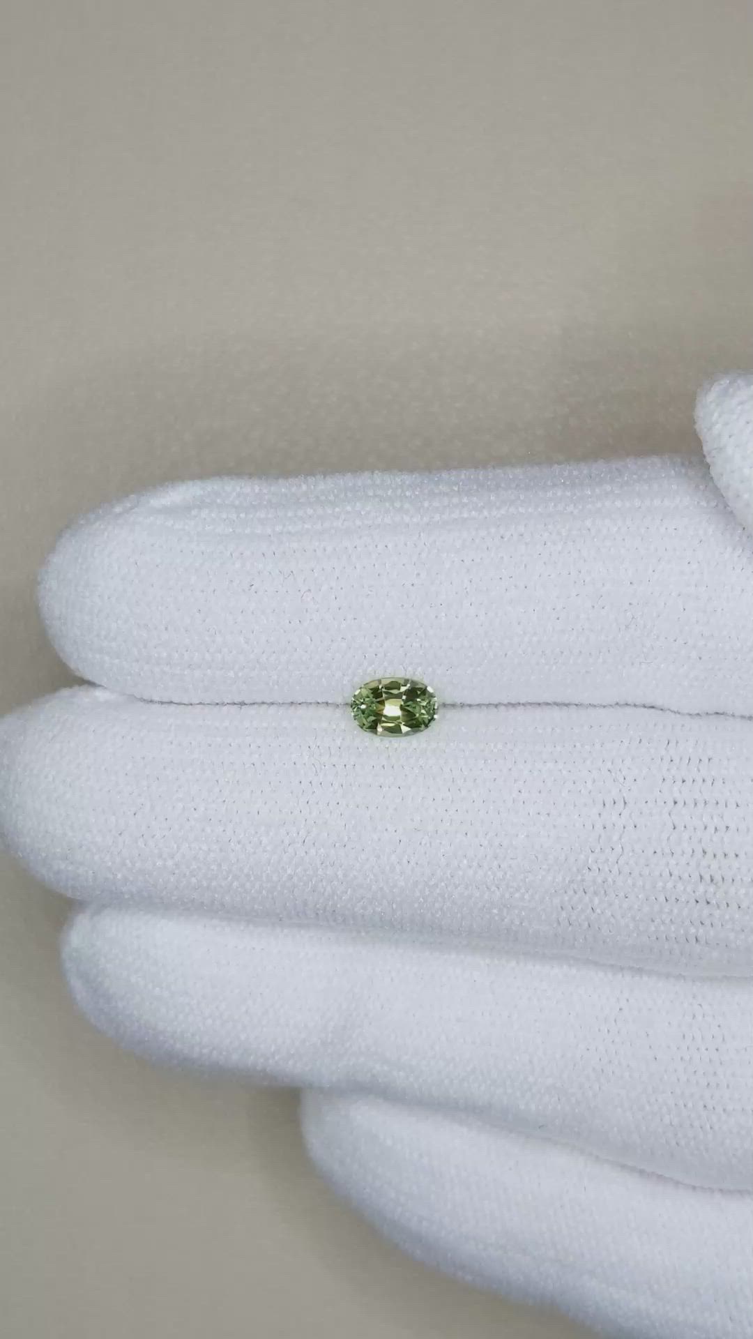 0.47 Ct. Green Sapphire from Madagascar Size Video
