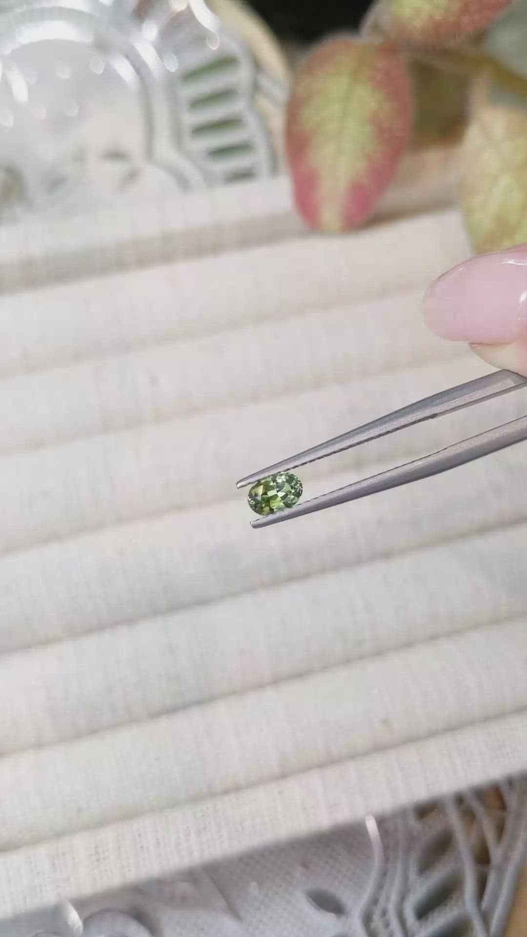0.47 Ct. Green Sapphire from Madagascar Size Video