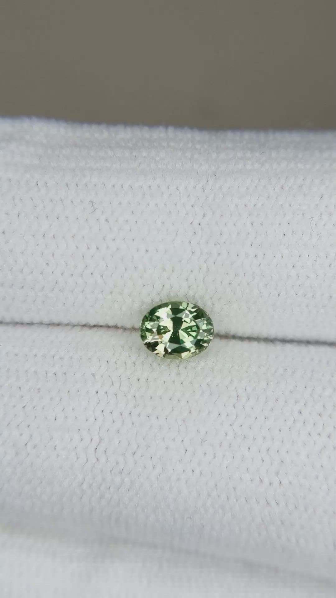 0.56 Ct. Bluish Green Sapphire from Madagascar Size Video