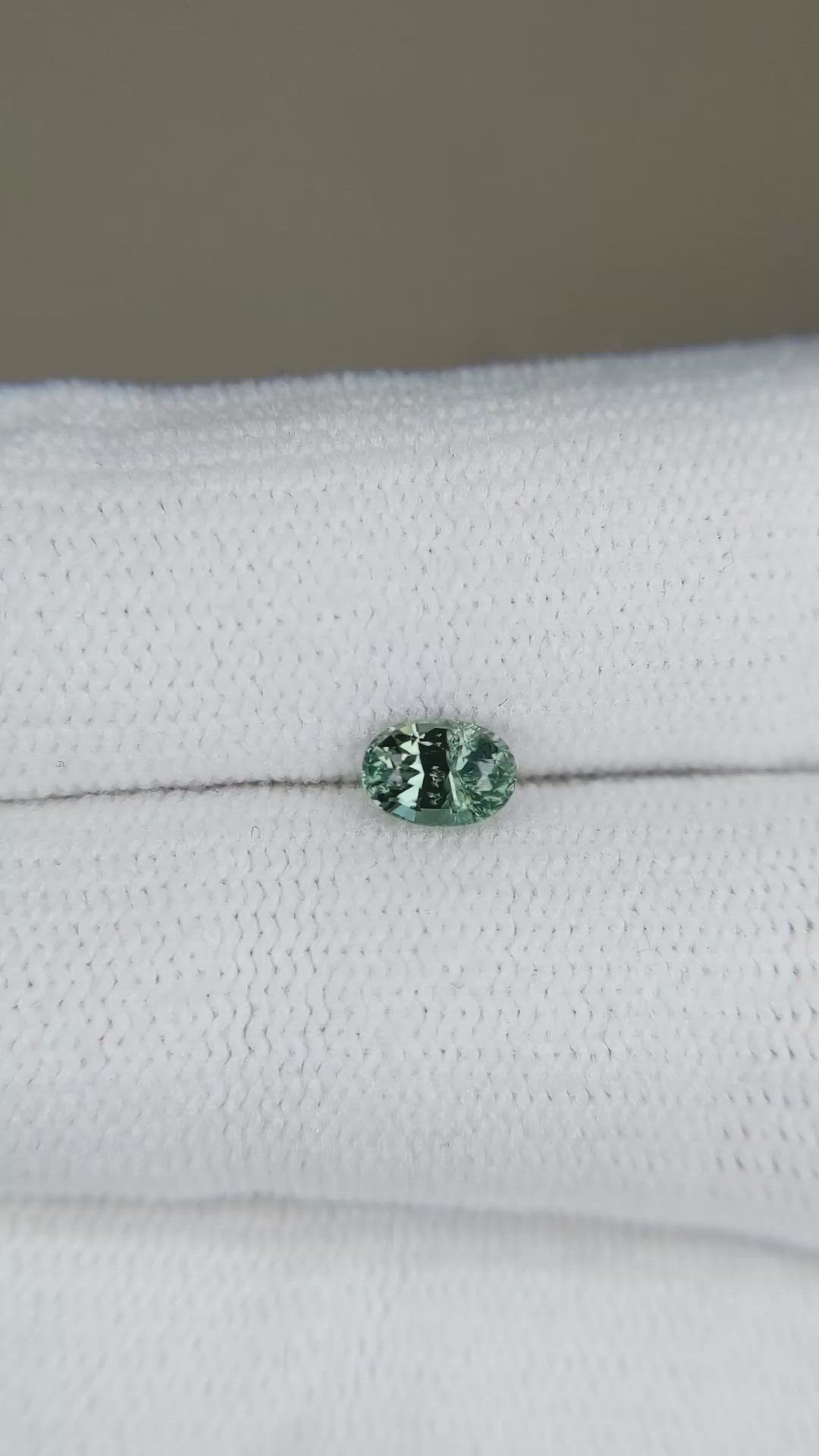 0.57 Ct. Bluish Green Sapphire from Madagascar Size Video