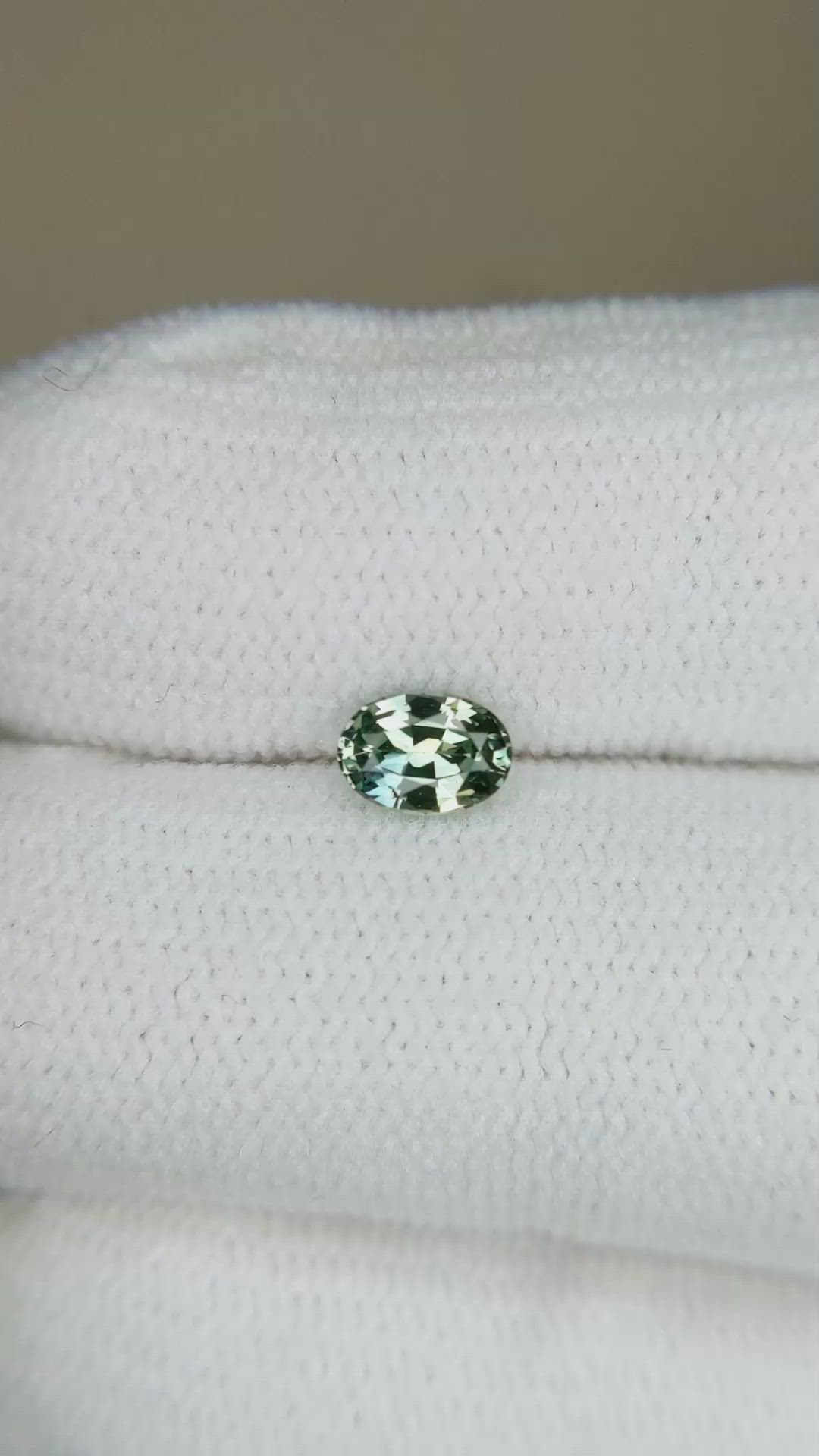 0.42 Ct. Bluish Green Sapphire from Madagascar Size Video