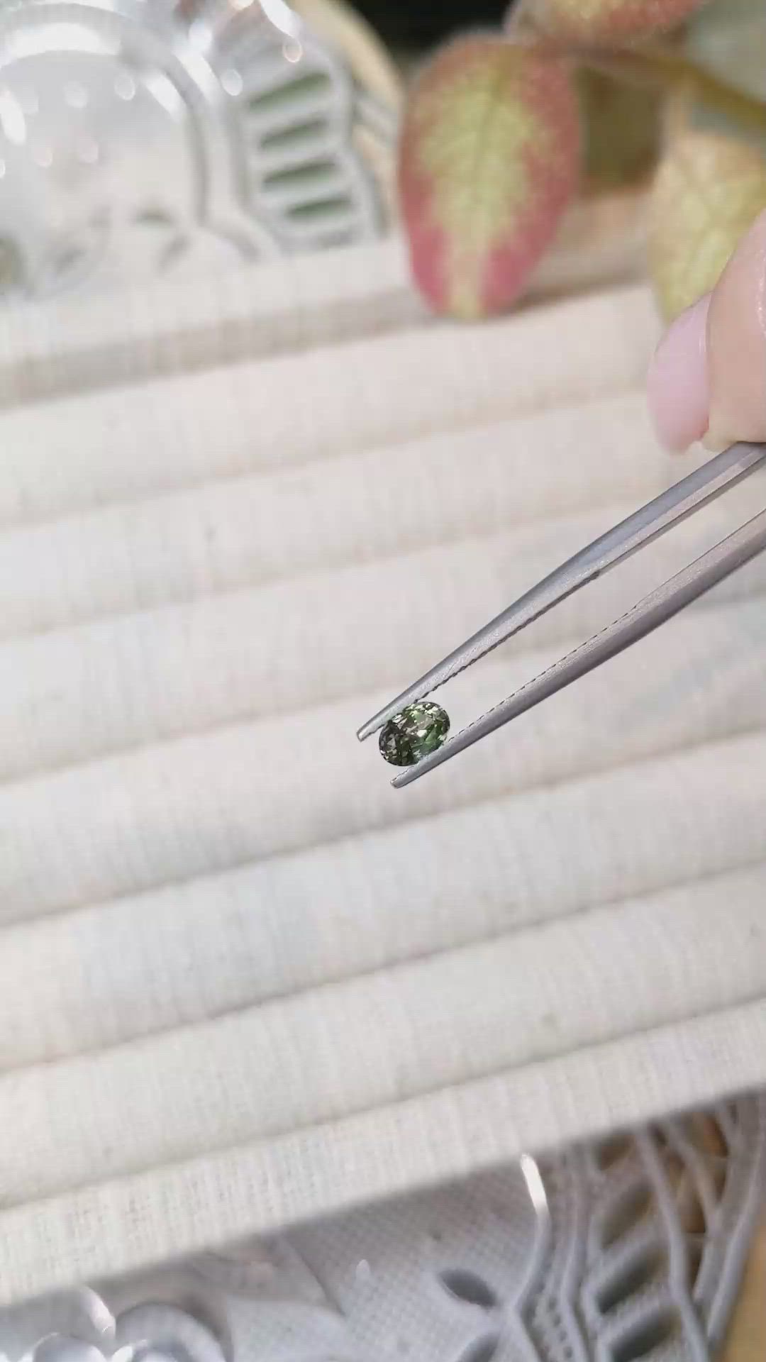 0.42 Ct. Bluish Green Sapphire from Madagascar Size Video