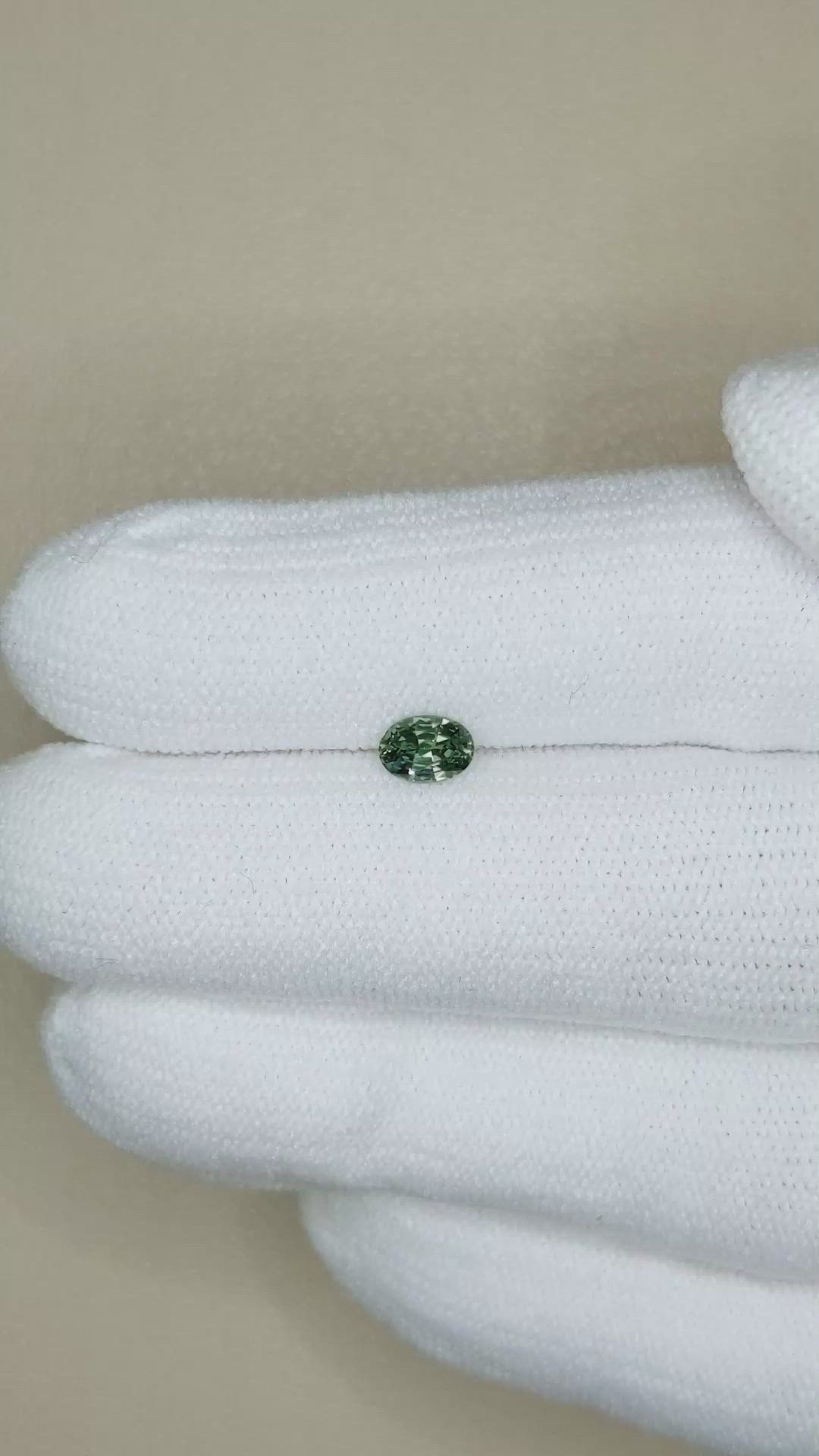 0.42 Ct. Bluish Green Sapphire from Madagascar Size Video