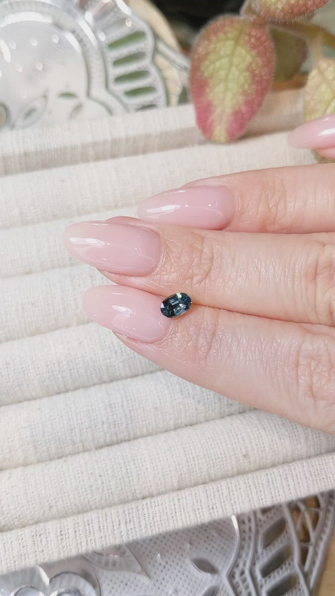 0.67 Ct. Greenish Blue Sapphire from Madagascar Size Video