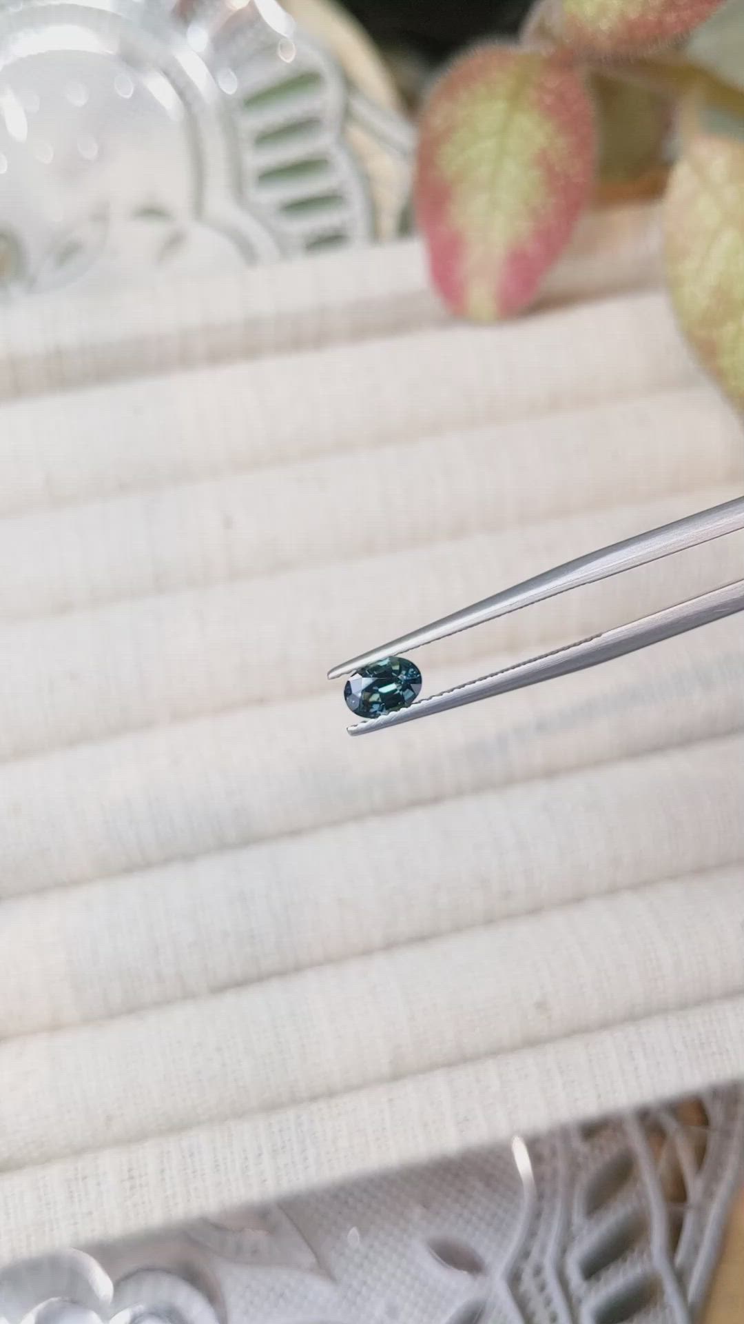 0.67 Ct. Greenish Blue Sapphire from Madagascar Size Video