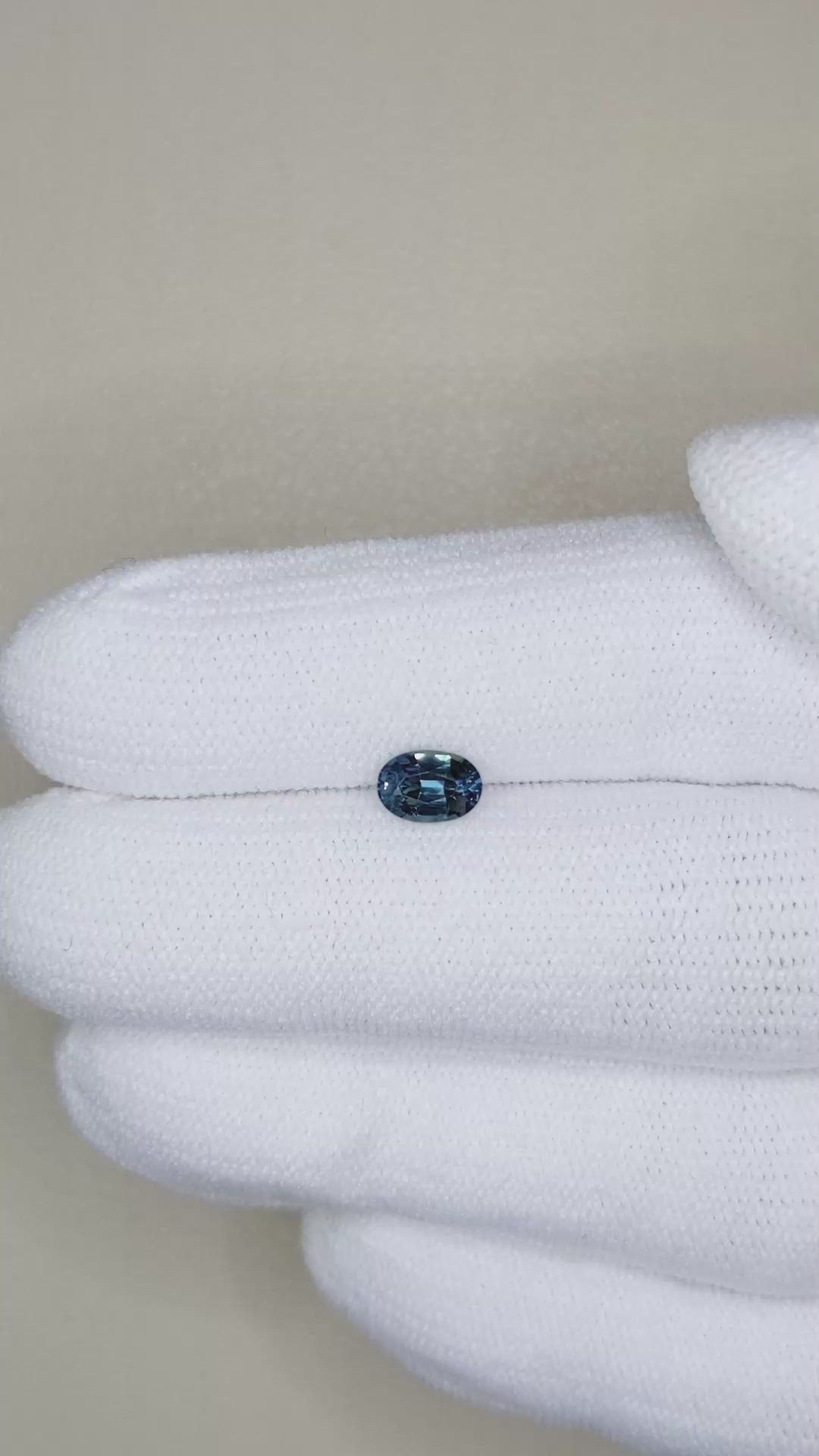 0.67 Ct. Greenish Blue Sapphire from Madagascar Size Video