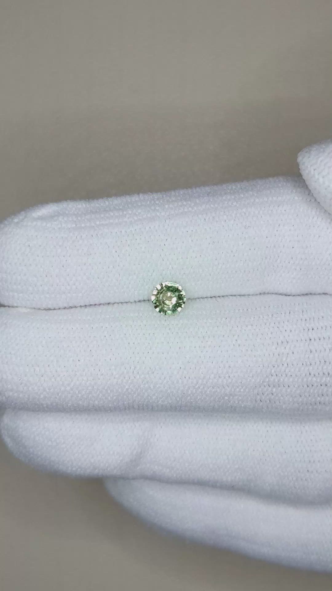 0.33 Ct. Bluish Green Sapphire from Madagascar Size Video