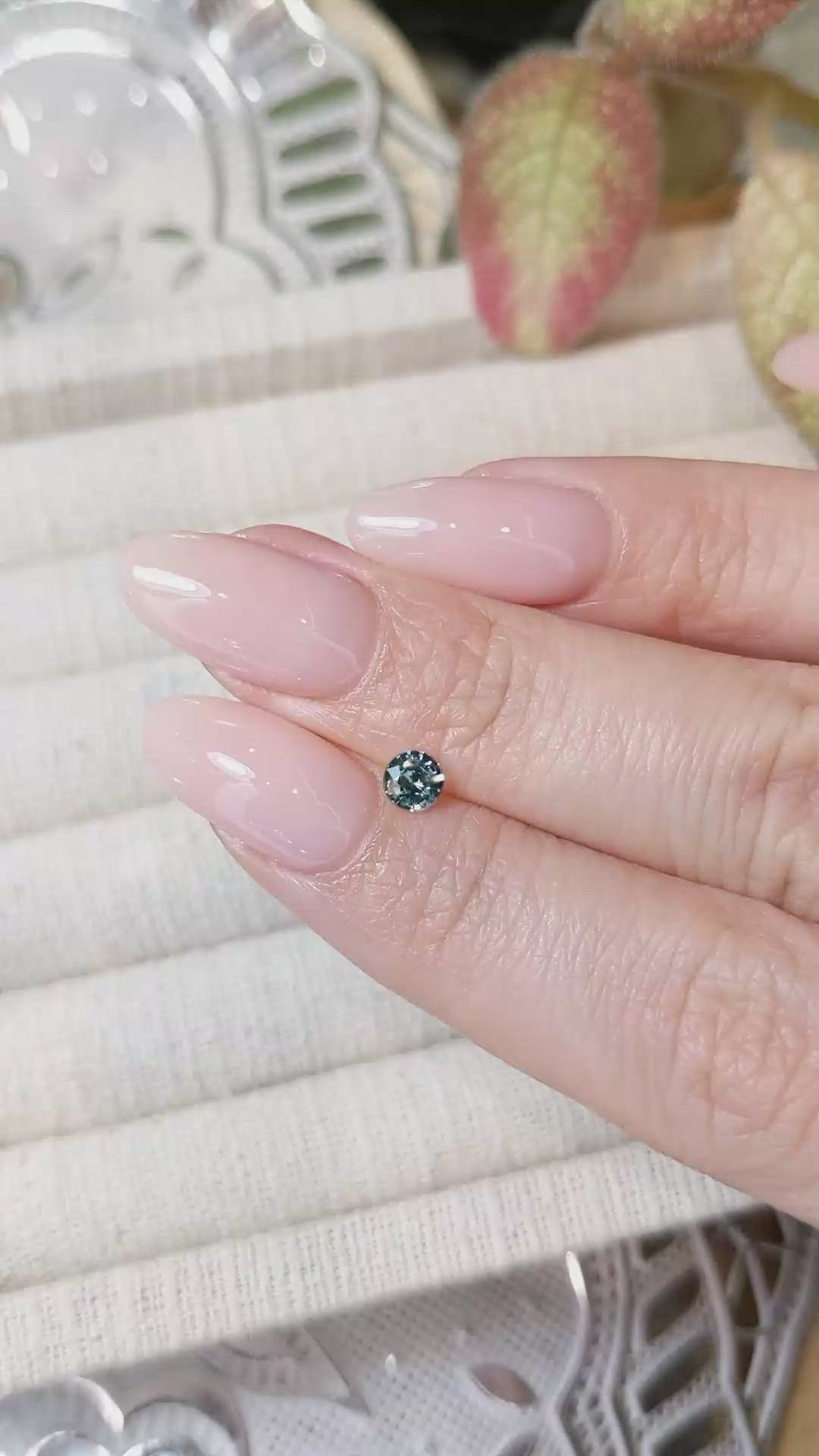 0.38 Ct. Greenish Blue Sapphire from Madagascar Size Video