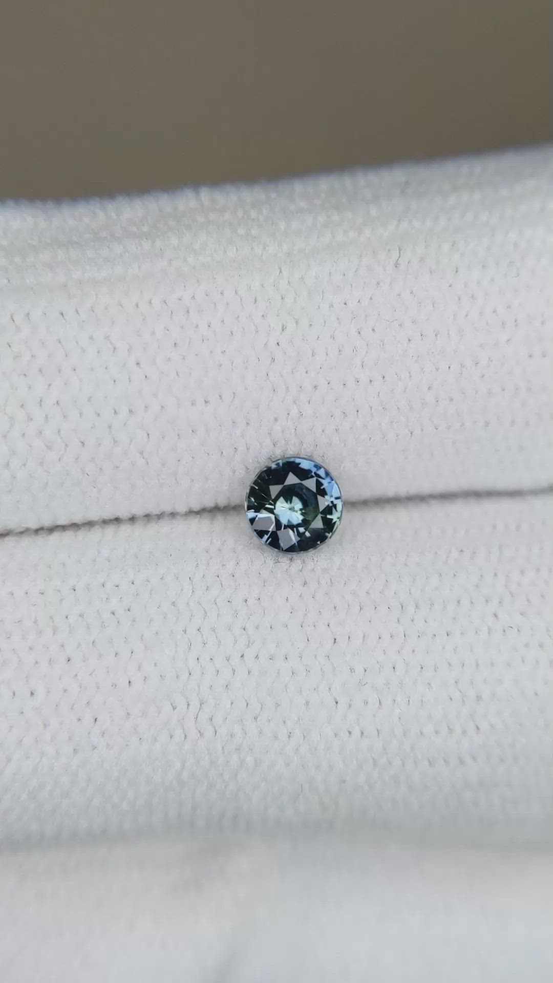 0.38 Ct. Greenish Blue Sapphire from Madagascar Size Video