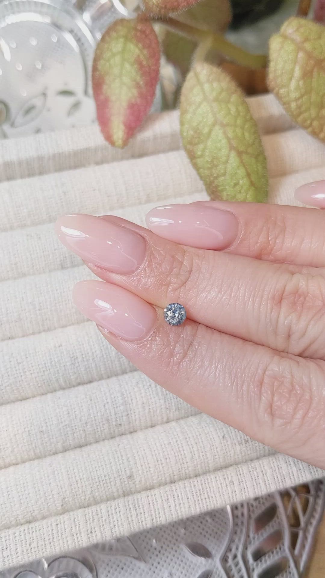 0.49 Ct. Greyish Blue Sapphire from Madagascar Size Video