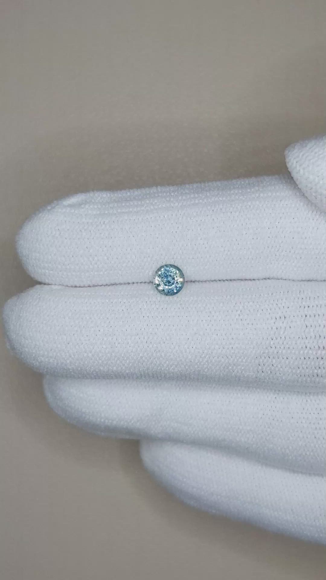 0.49 Ct. Greyish Blue Sapphire from Madagascar Size Video