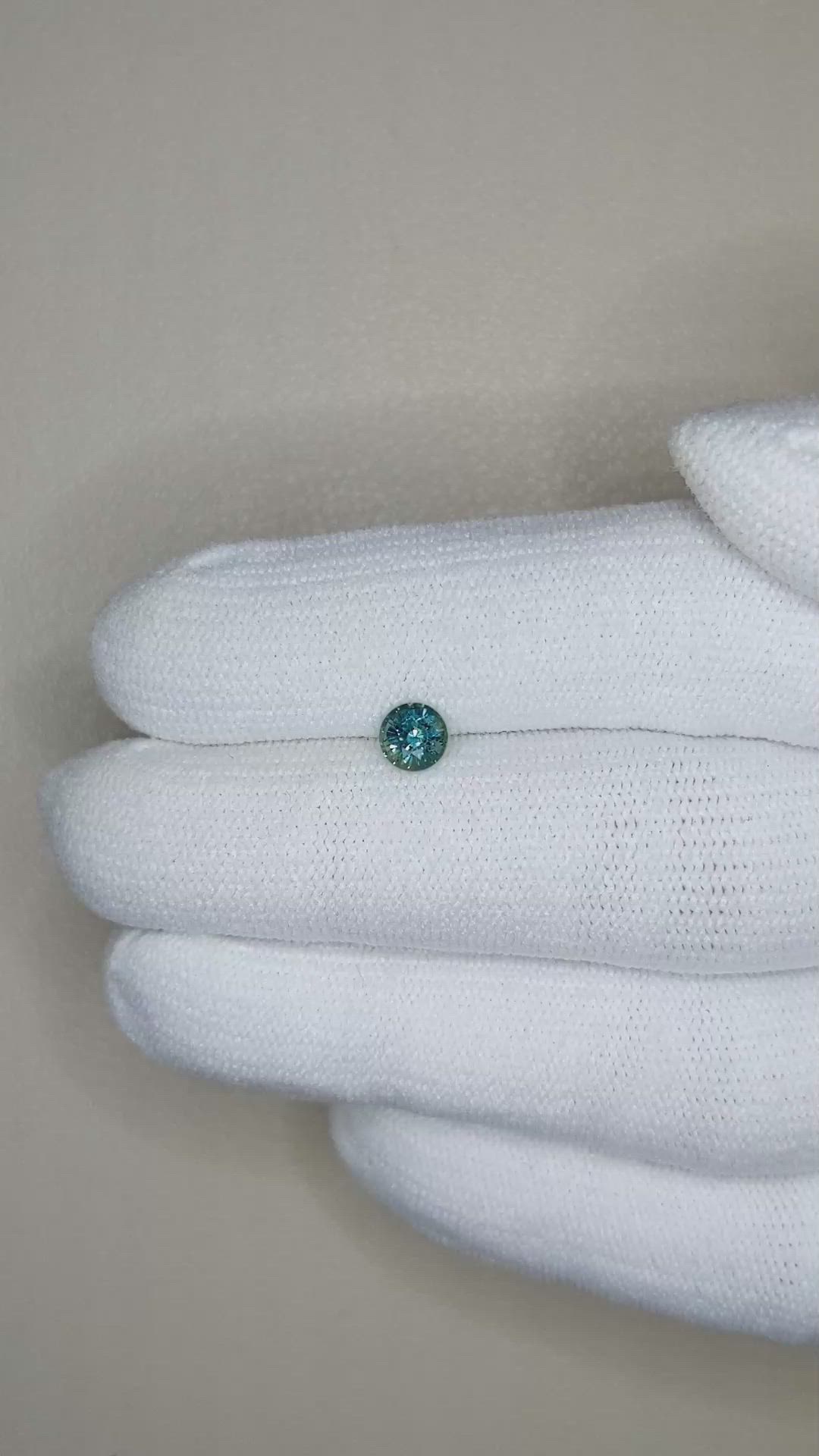0.58 Ct. Greenish Blue Sapphire from Madagascar Size Video