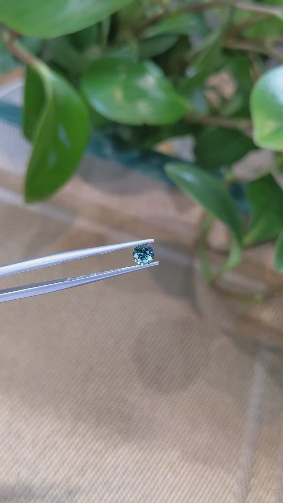 0.58 Ct. Greenish Blue Sapphire from Madagascar Size Video