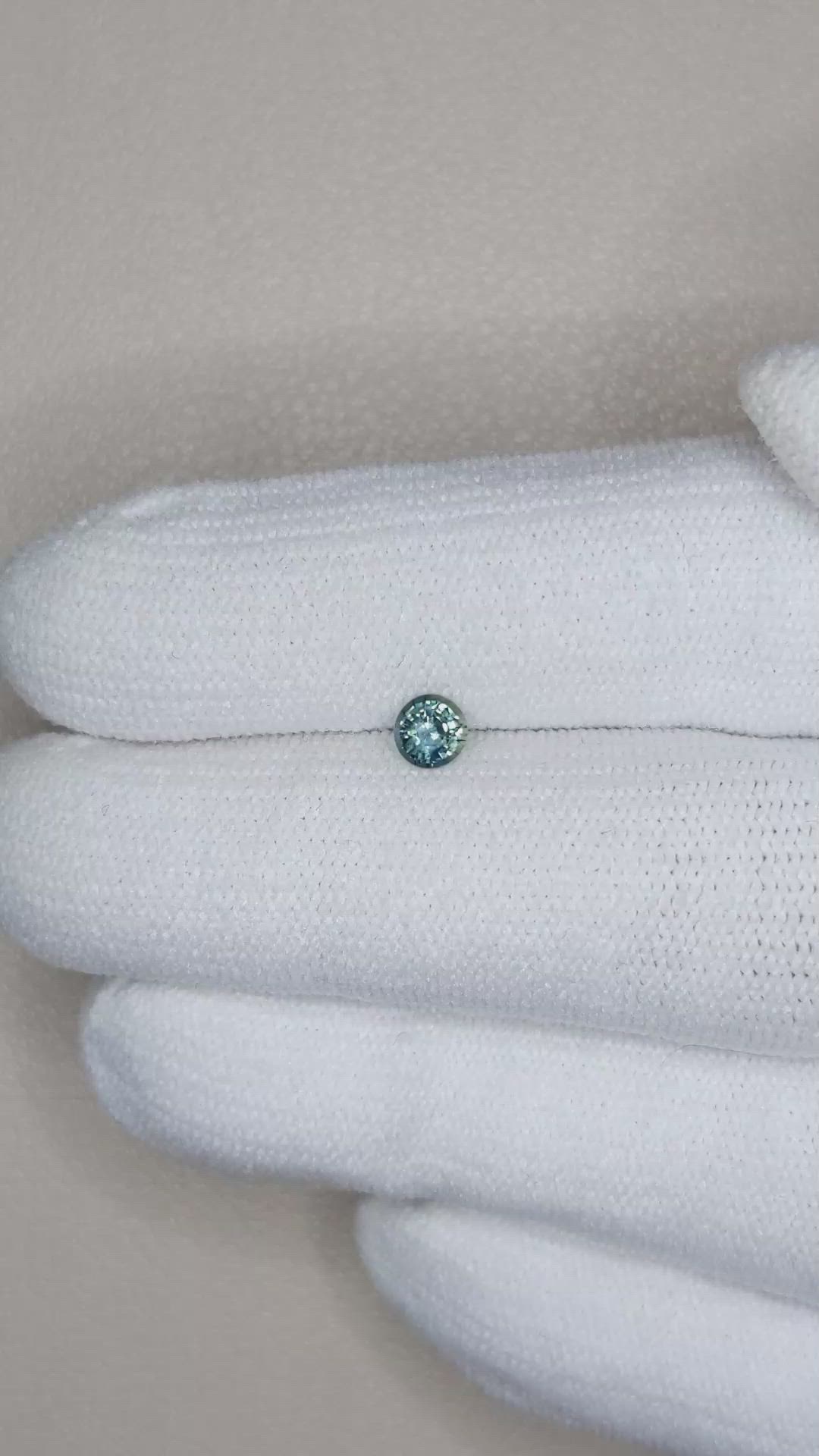 0.31 Ct. Greenish Blue Sapphire from Madagascar Size Video