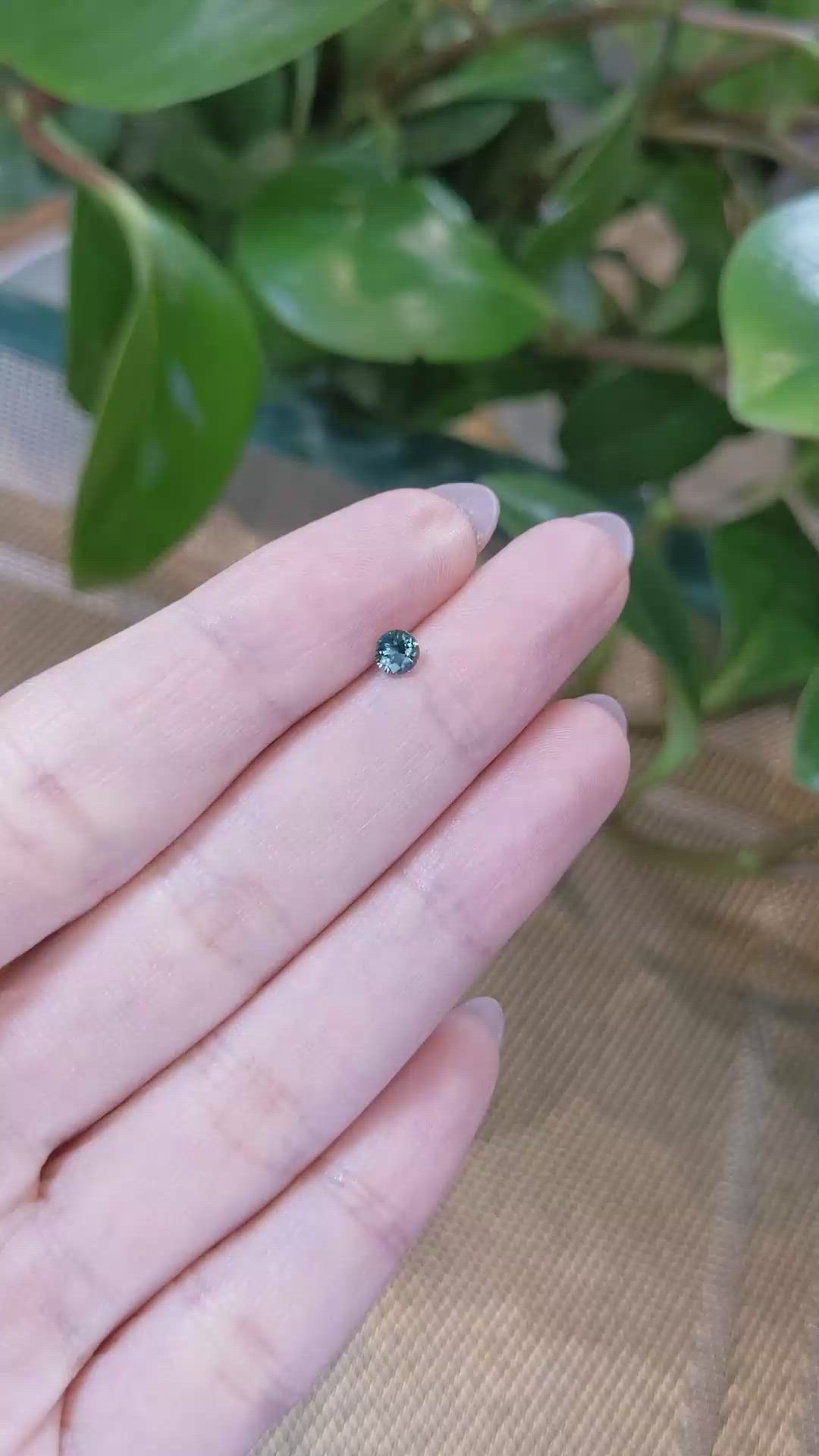 0.31 Ct. Greenish Blue Sapphire from Madagascar Size Video