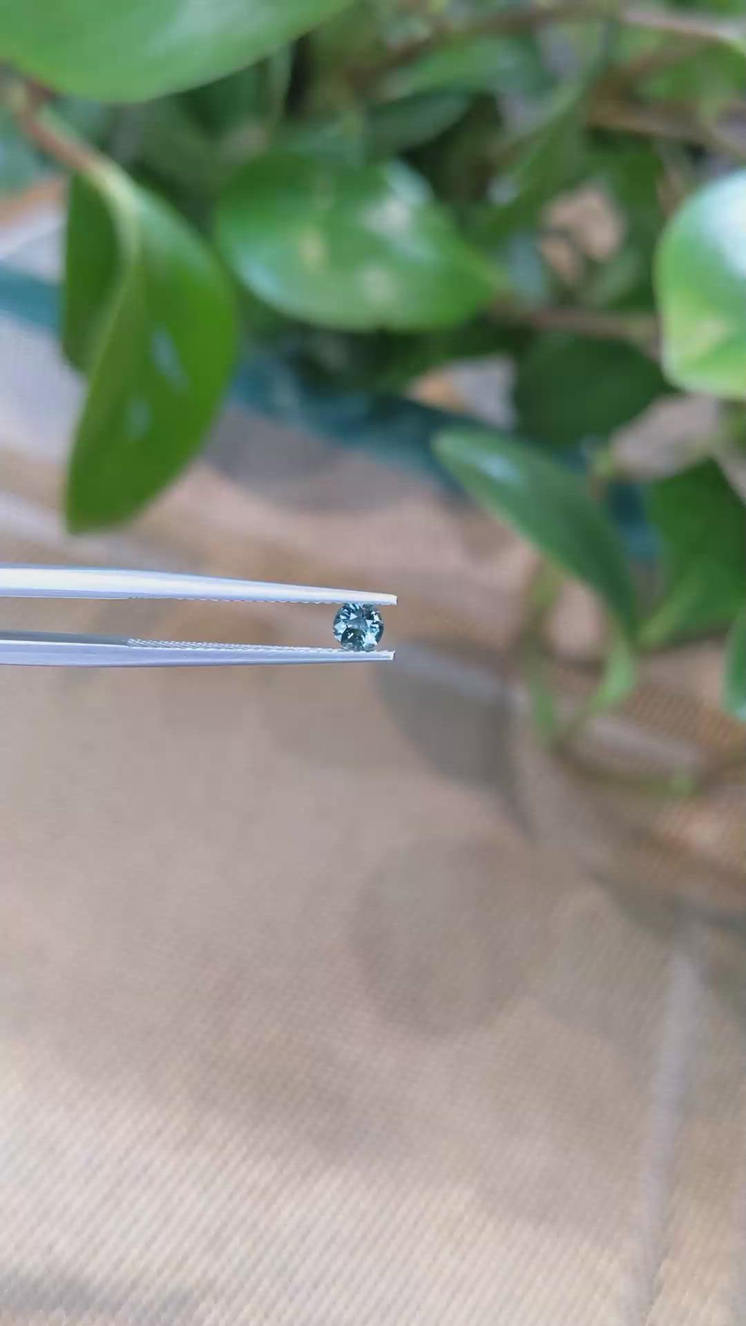 0.31 Ct. Greenish Blue Sapphire from Madagascar Size Video