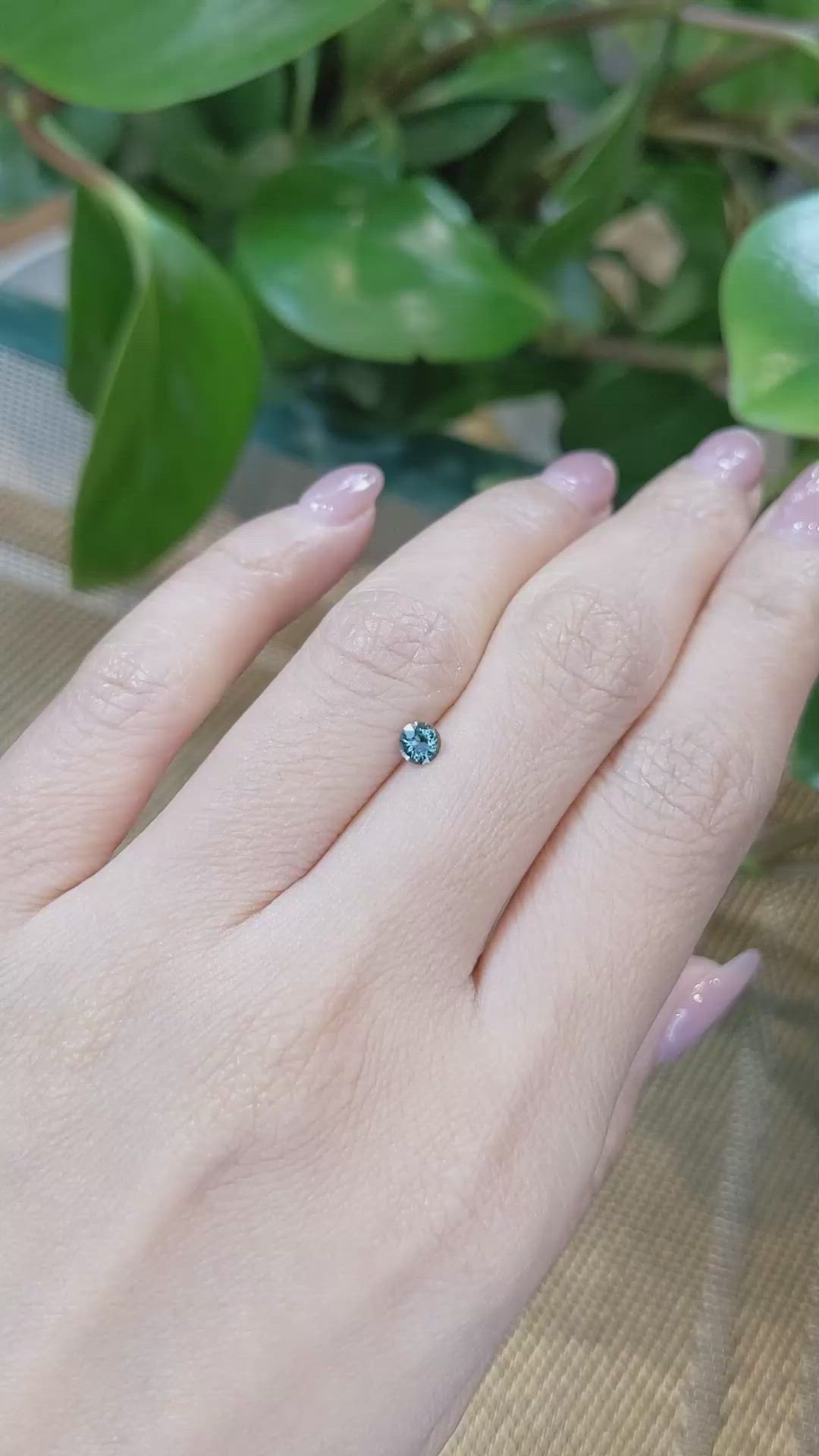 0.31 Ct. Greenish Blue Sapphire from Madagascar Size Video