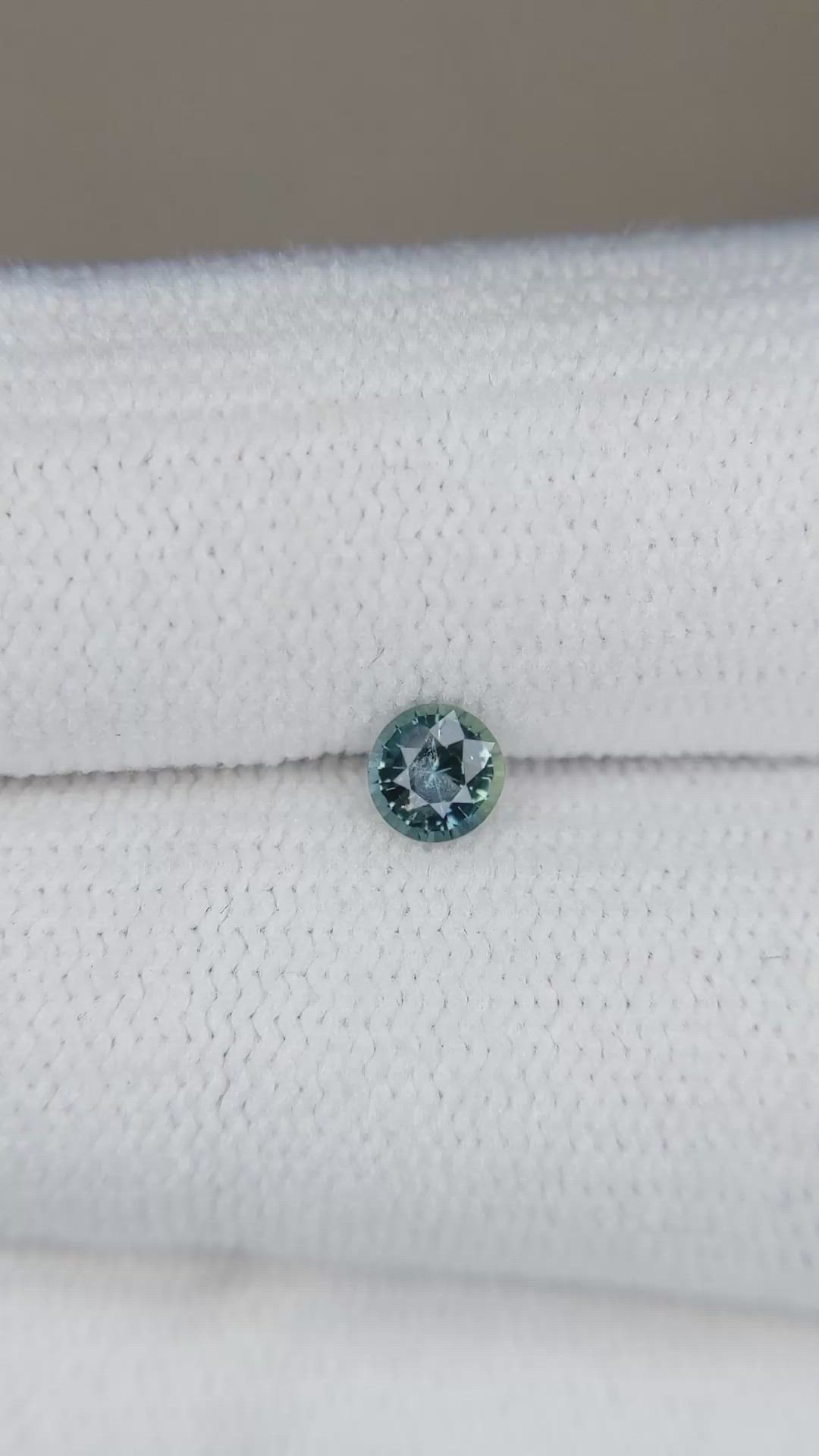 0.31 Ct. Greenish Blue Sapphire from Madagascar Size Video