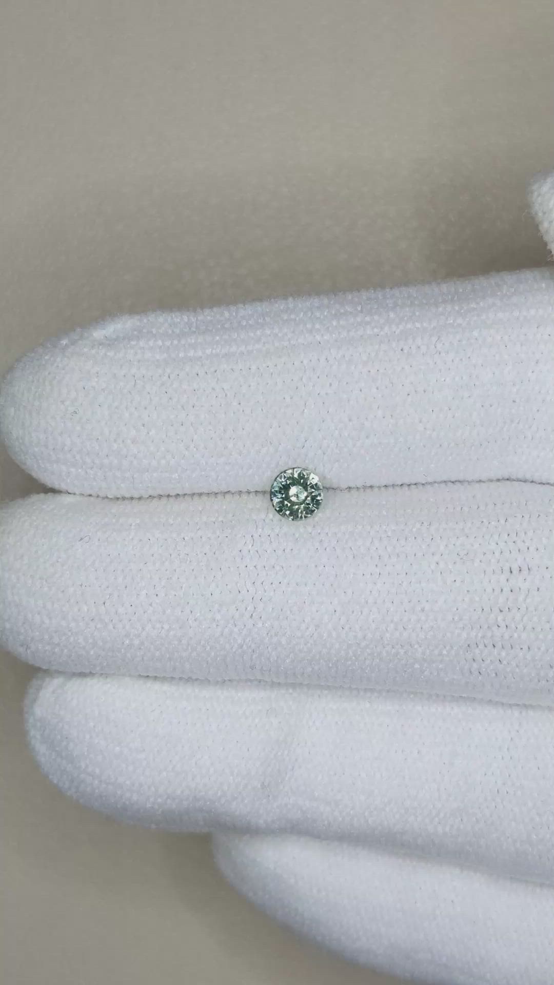 0.26 Ct. Bluish Green Sapphire from Madagascar Size Video