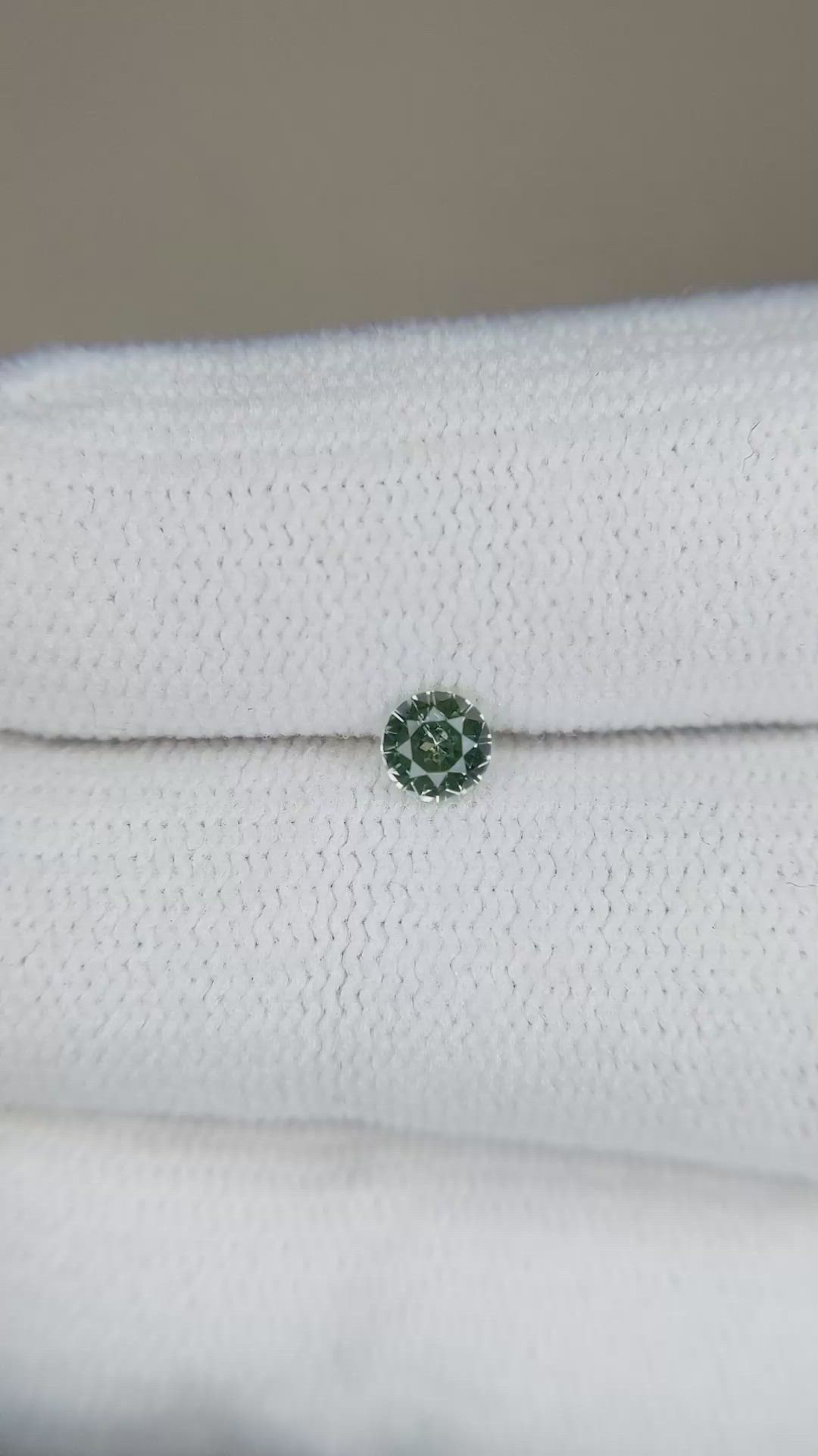 0.26 Ct. Bluish Green Sapphire from Madagascar Size Video