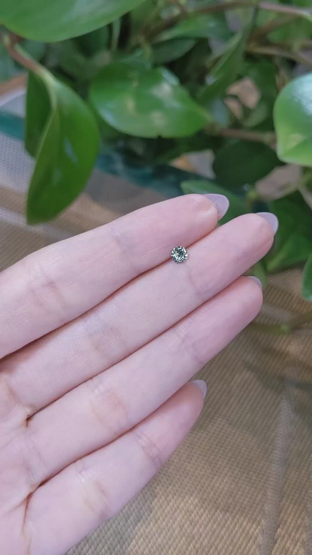 0.26 Ct. Bluish Green Sapphire from Madagascar Size Video