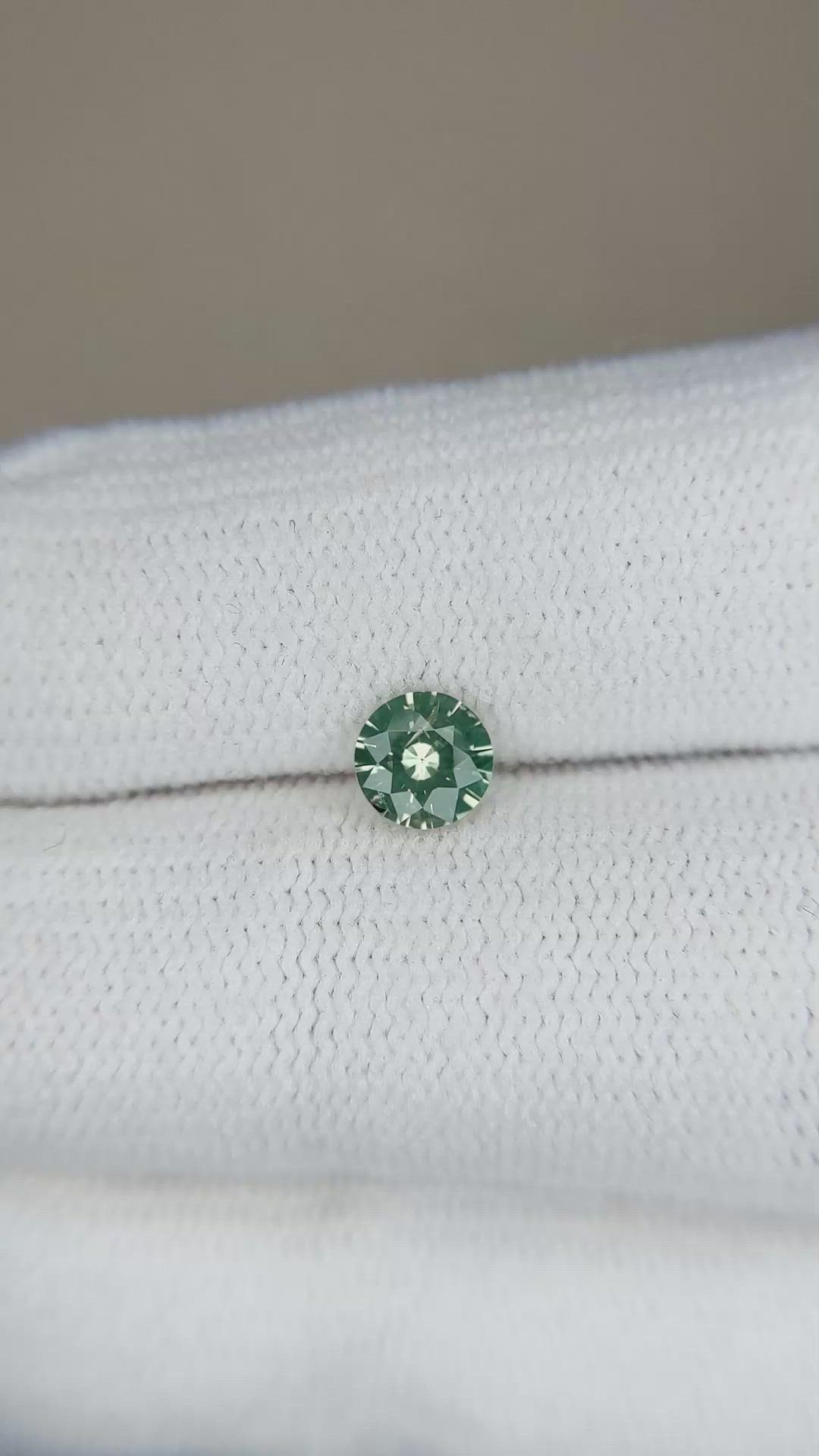 0.54 Ct. Bluish Green Sapphire from Madagascar Size Video