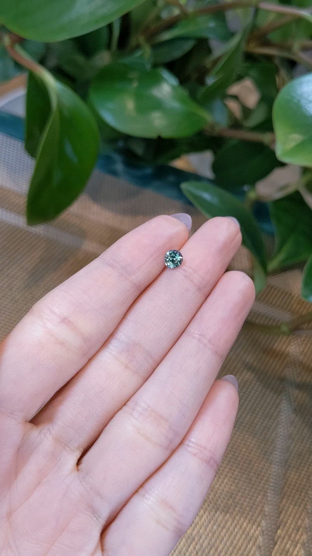 0.65 Ct. Greenish Blue Sapphire from Madagascar Size Video