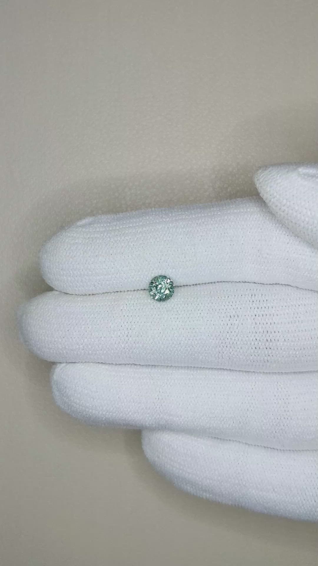 0.65 Ct. Greenish Blue Sapphire from Madagascar Size Video