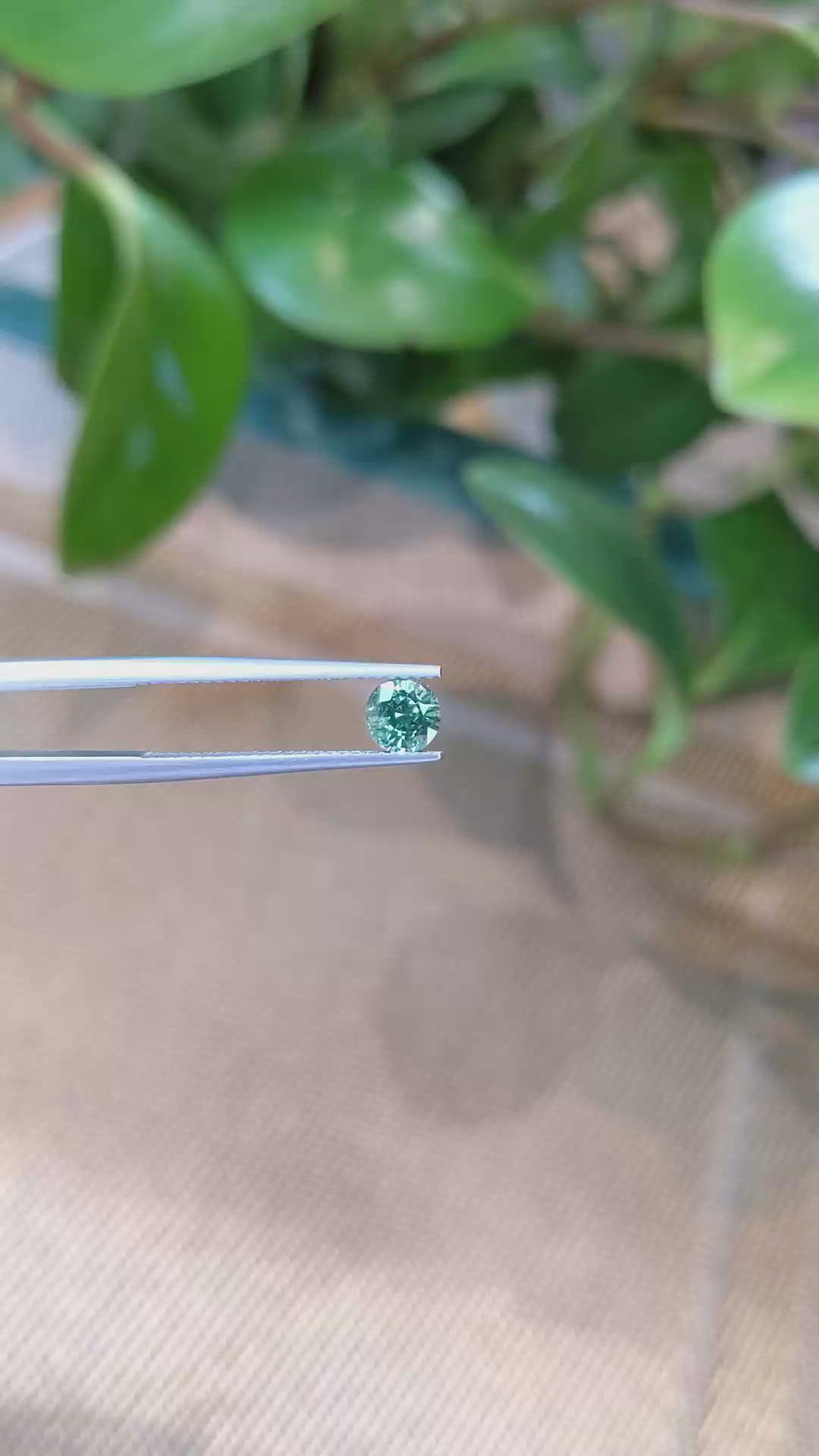 0.77 Ct. Bluish Green Sapphire from Madagascar Size Video