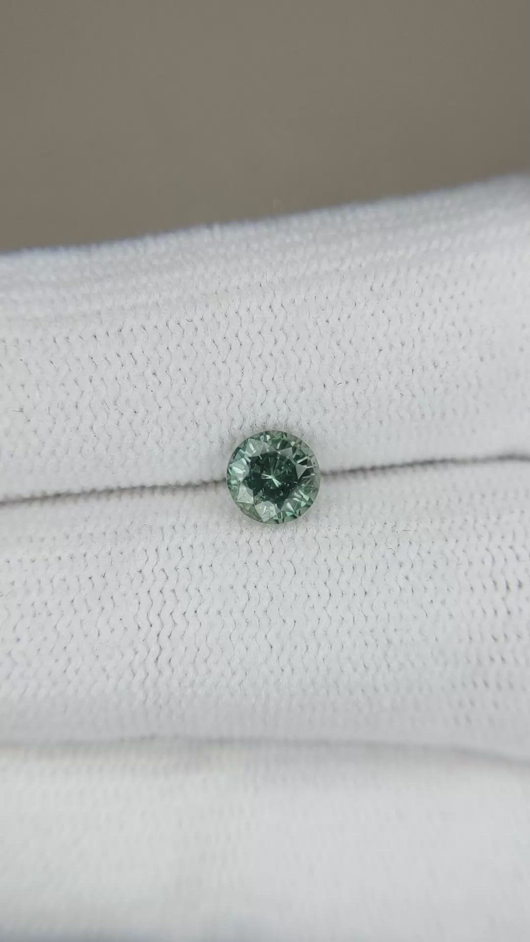 0.77 Ct. Bluish Green Sapphire from Madagascar Size Video