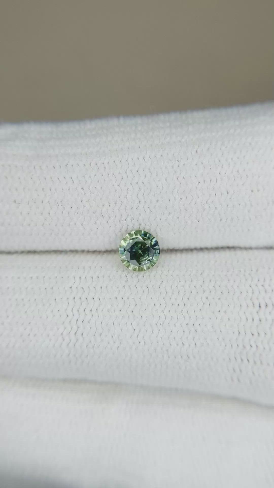 0.44 Ct. Bluish Green Sapphire from Madagascar Size Video