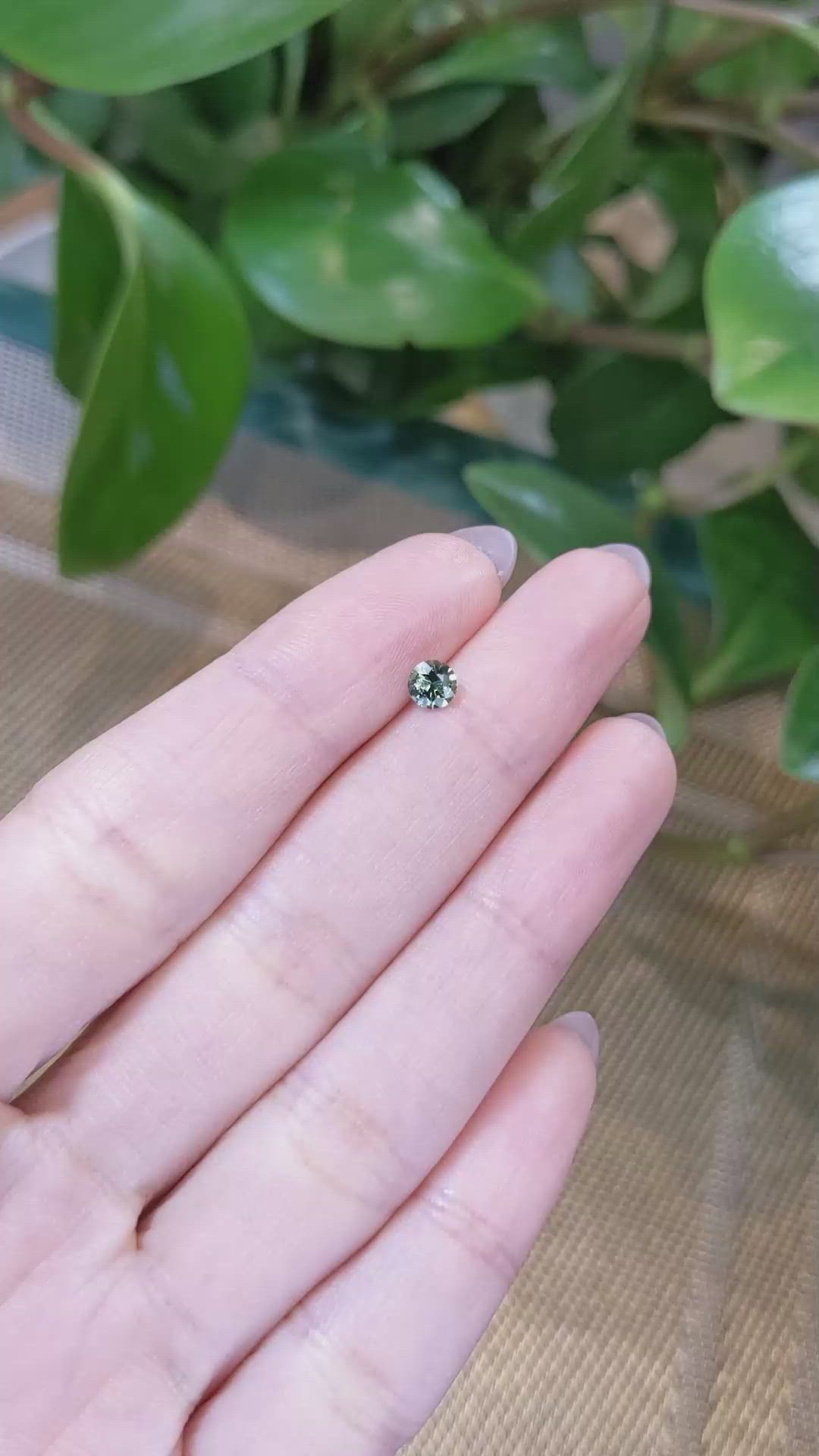 0.44 Ct. Bluish Green Sapphire from Madagascar Size Video