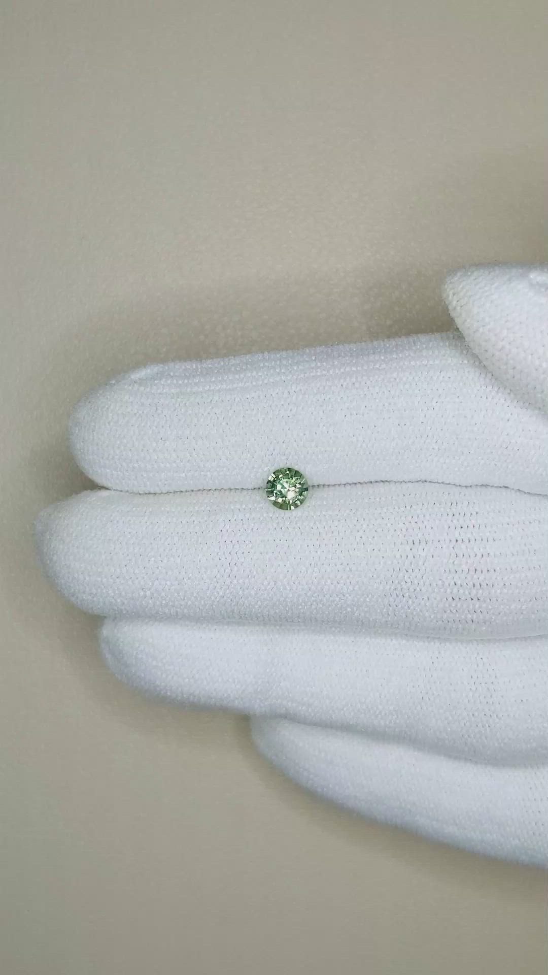 0.44 Ct. Bluish Green Sapphire from Madagascar Size Video