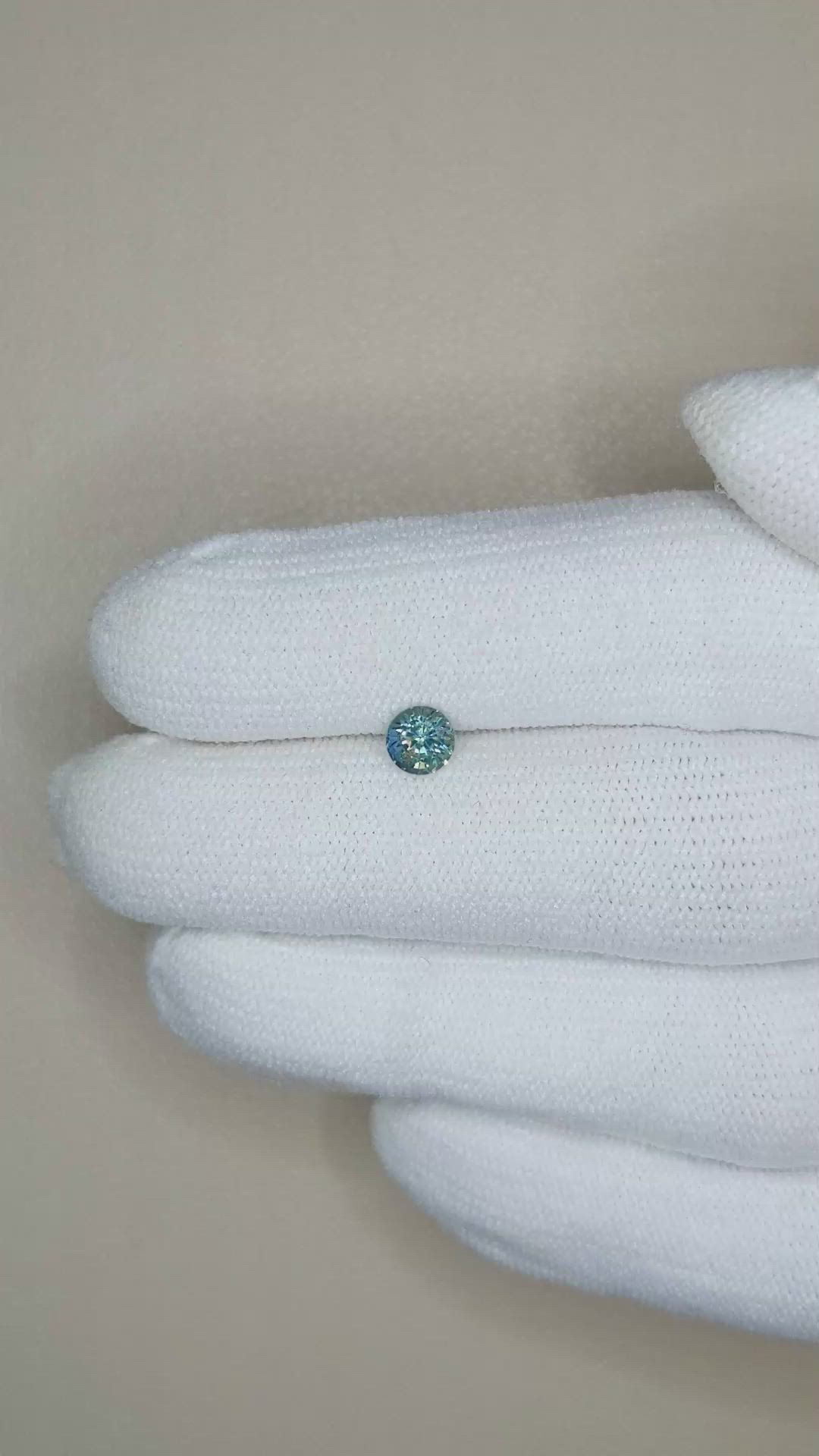 0.60 Ct. Bluish Green Sapphire from Madagascar Size Video