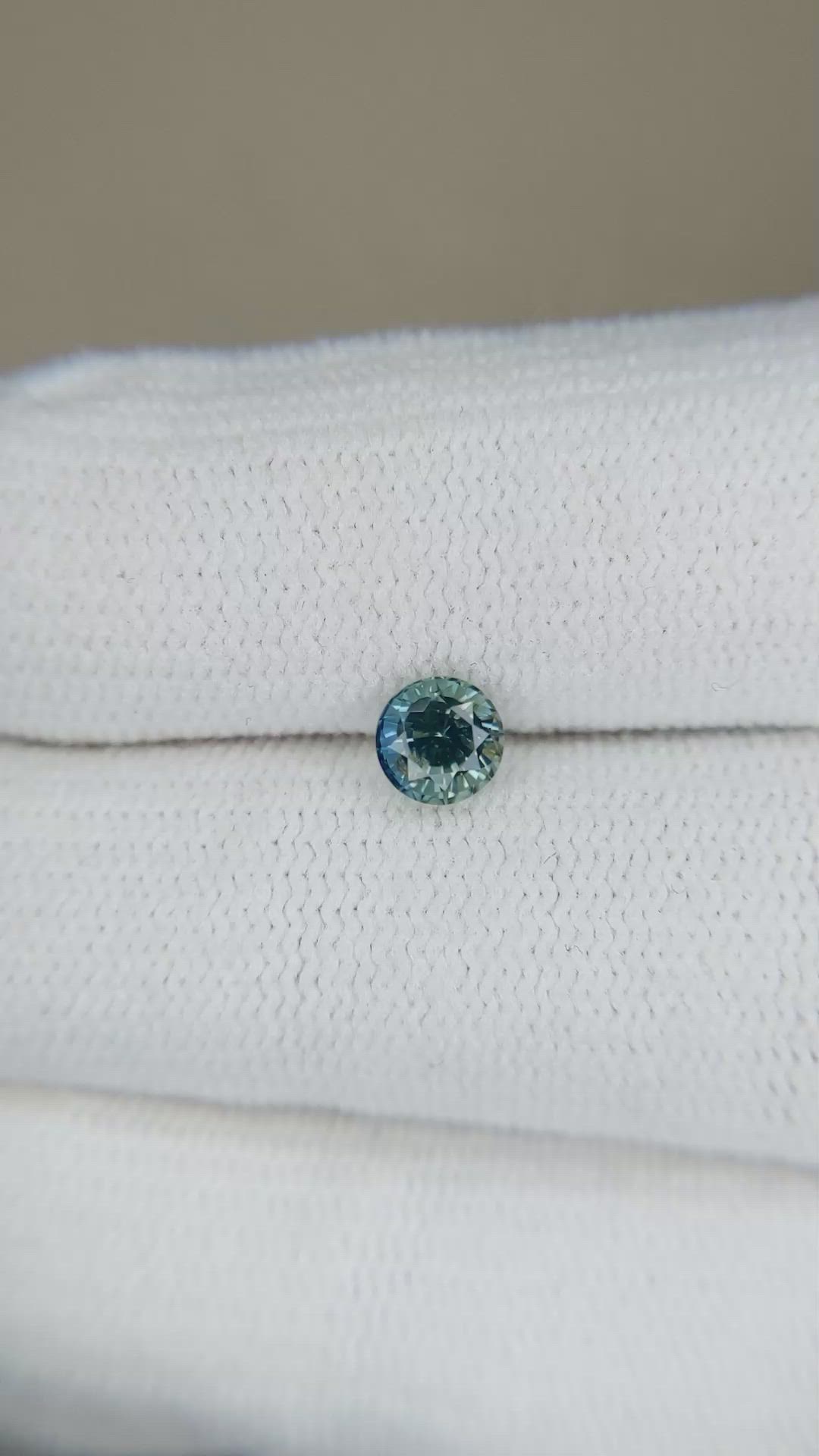 0.60 Ct. Bluish Green Sapphire from Madagascar Size Video