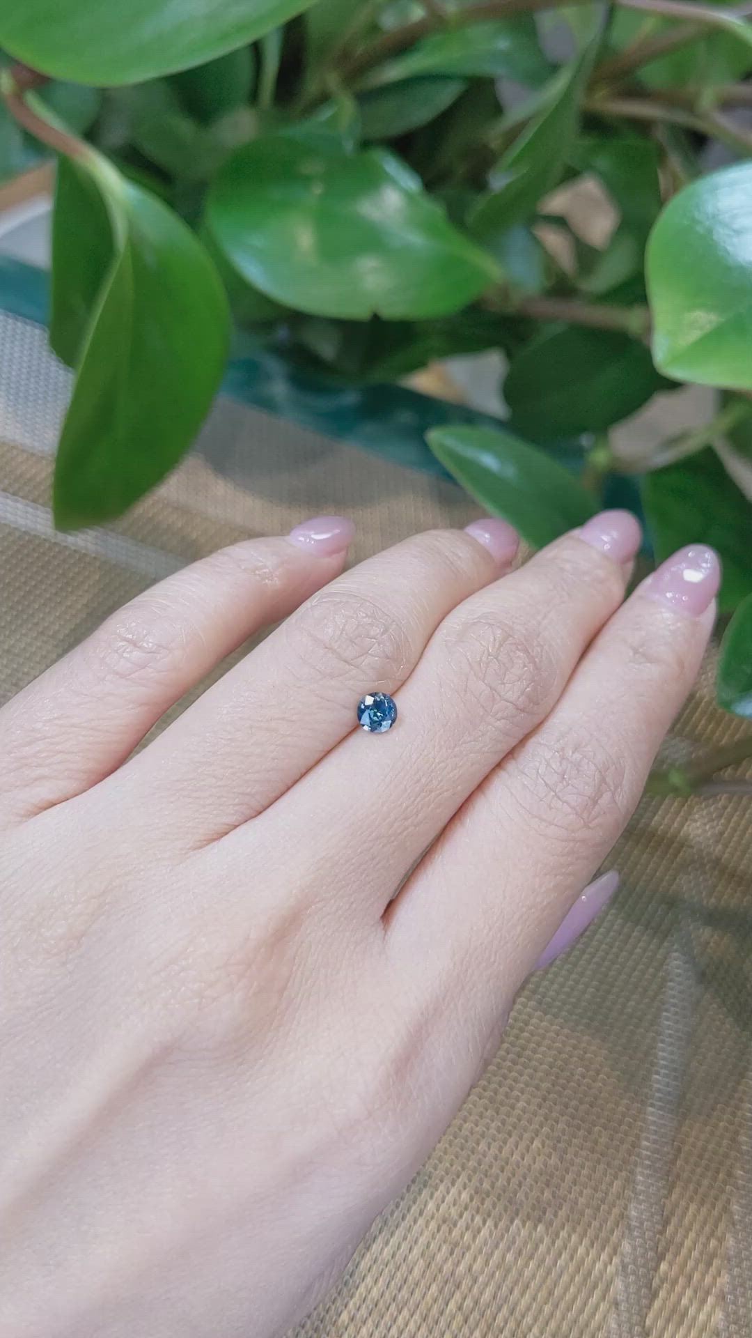 0.52 Ct. Greenish Blue Sapphire from Madagascar Size Video