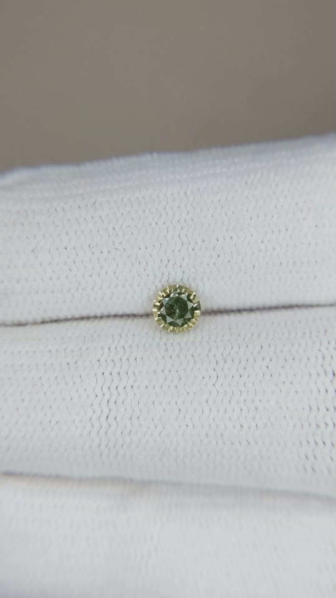 0.37 Ct. Greenish Yellow Sapphire from Madagascar Size Video