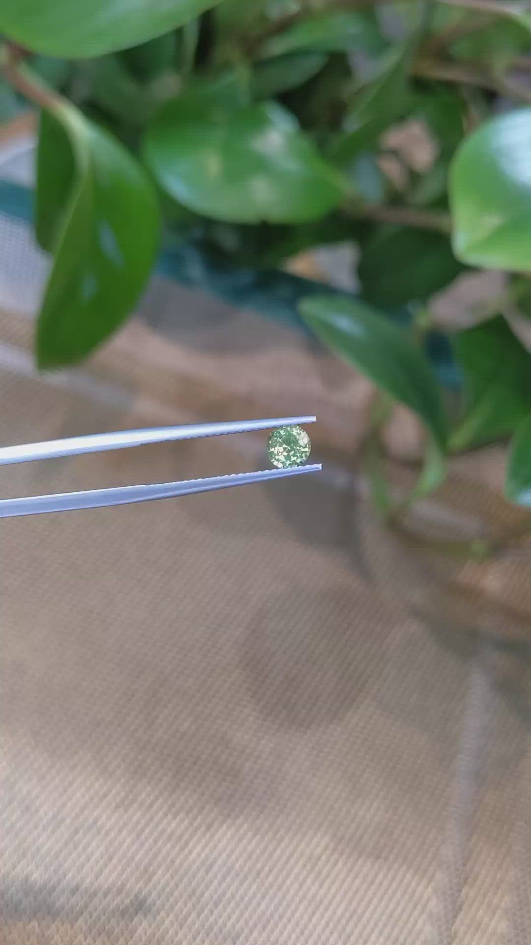0.69 Ct. Yellowish Green Sapphire from Madagascar Size Video