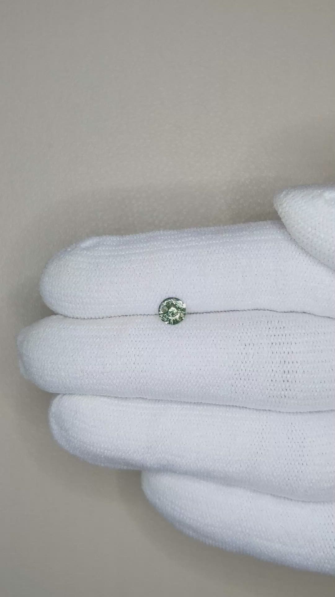 0.46 Ct. Bluish Green Sapphire from Madagascar Size Video